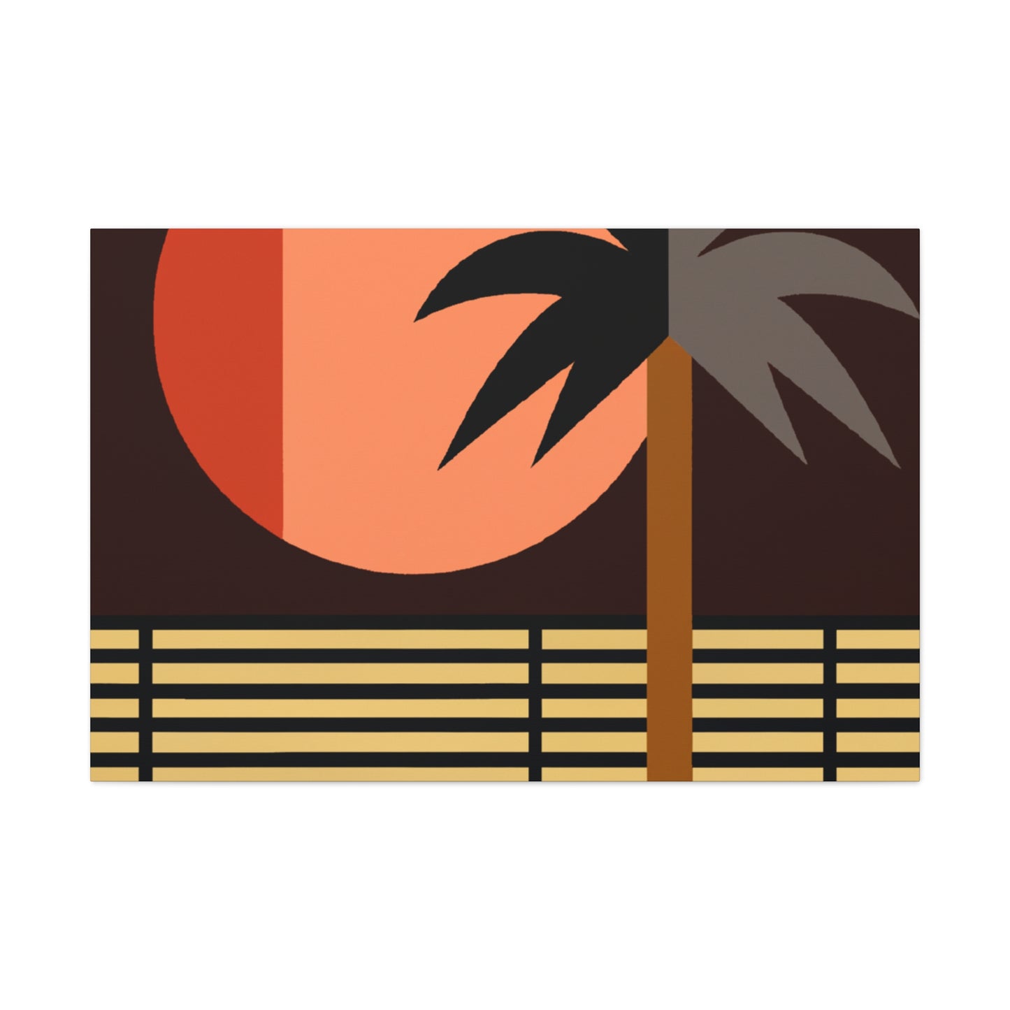 Moonlit Palm- Midcentury Canvas
