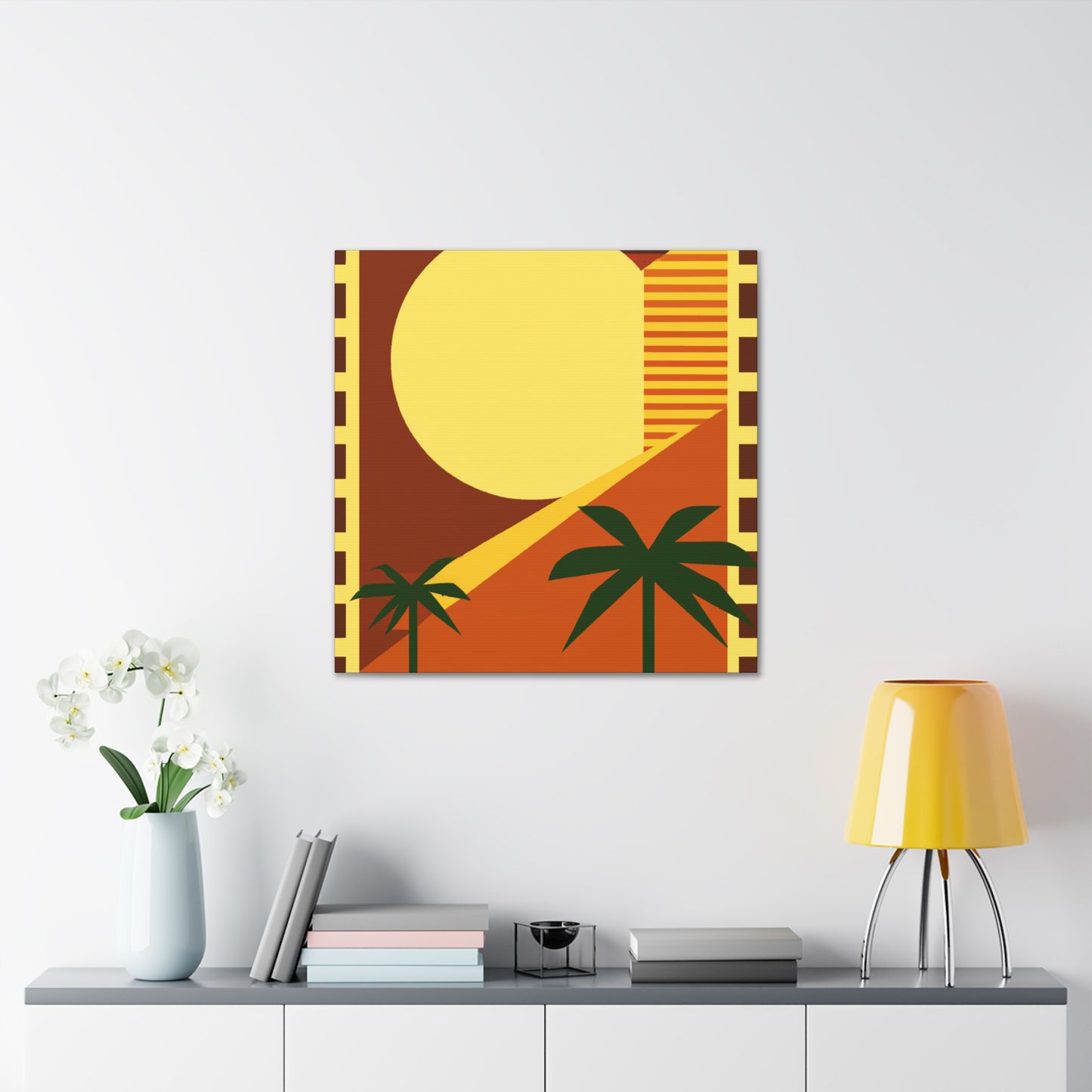 Flamingo Blossom. - Midcentury Canvas