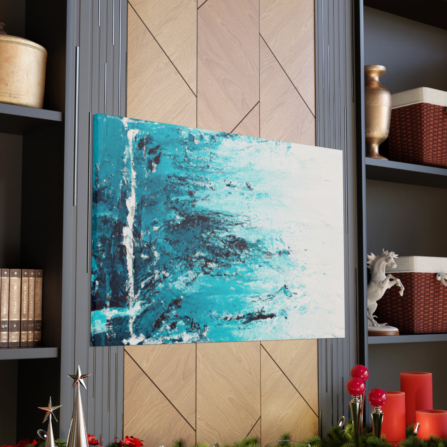 Aqua Frost- Abstract Canvas