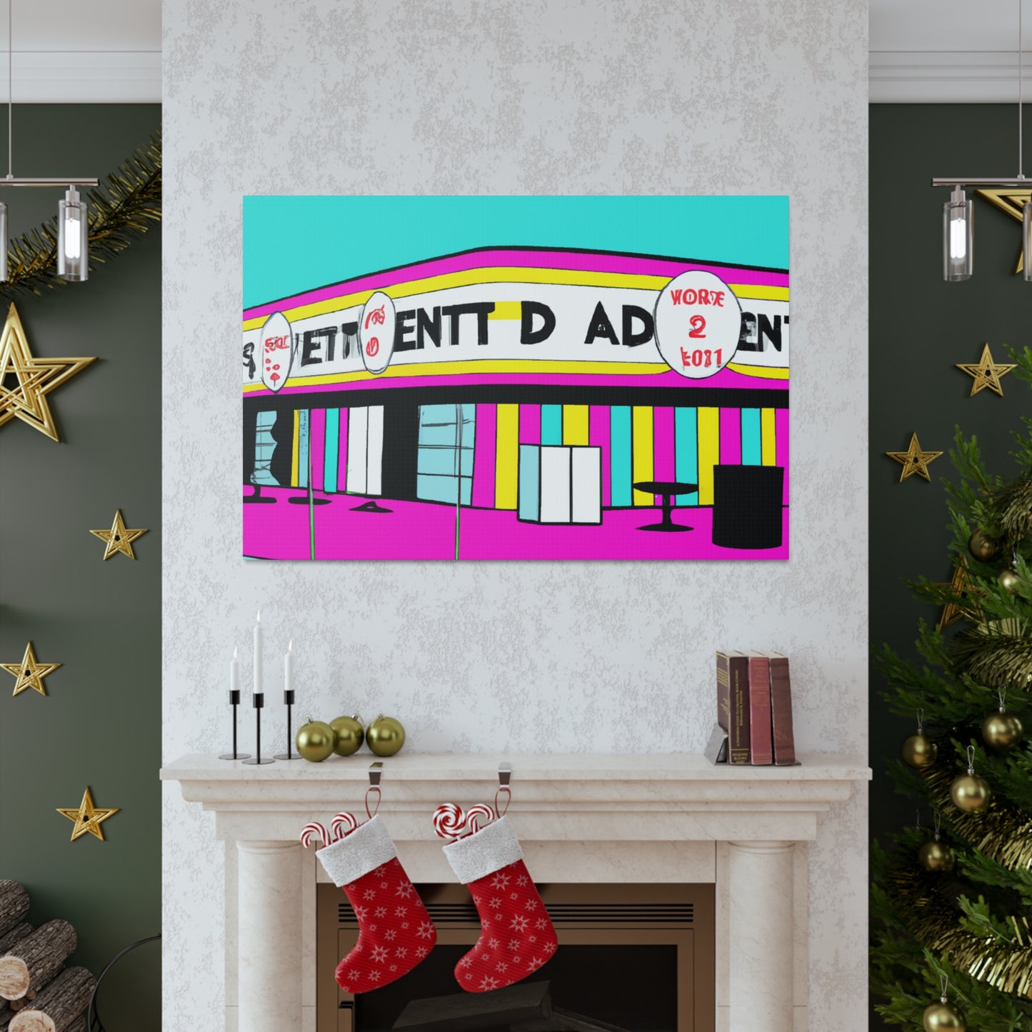 Radiant Rock n Roll Cafe - Canvas - Pop Art