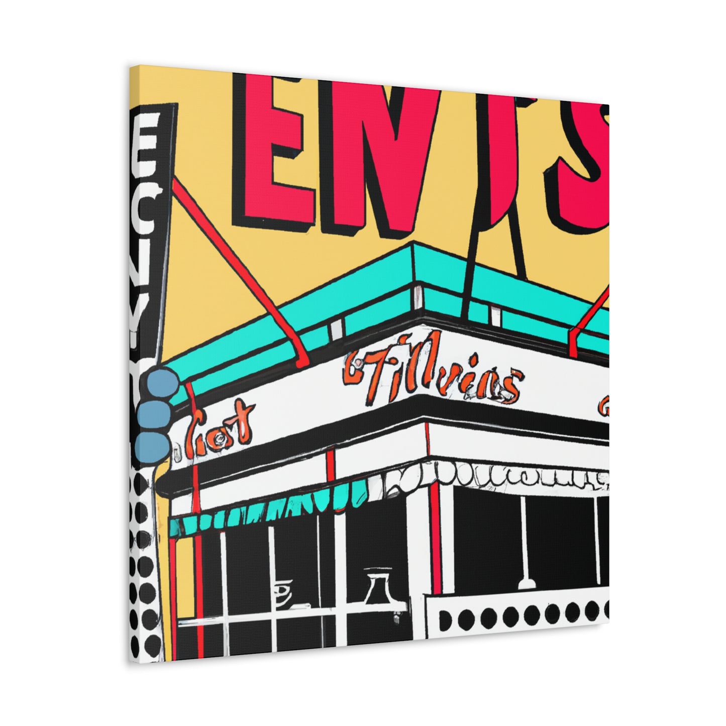 Rockin' 50's Rollerskating Rink - Pop Art Canvas