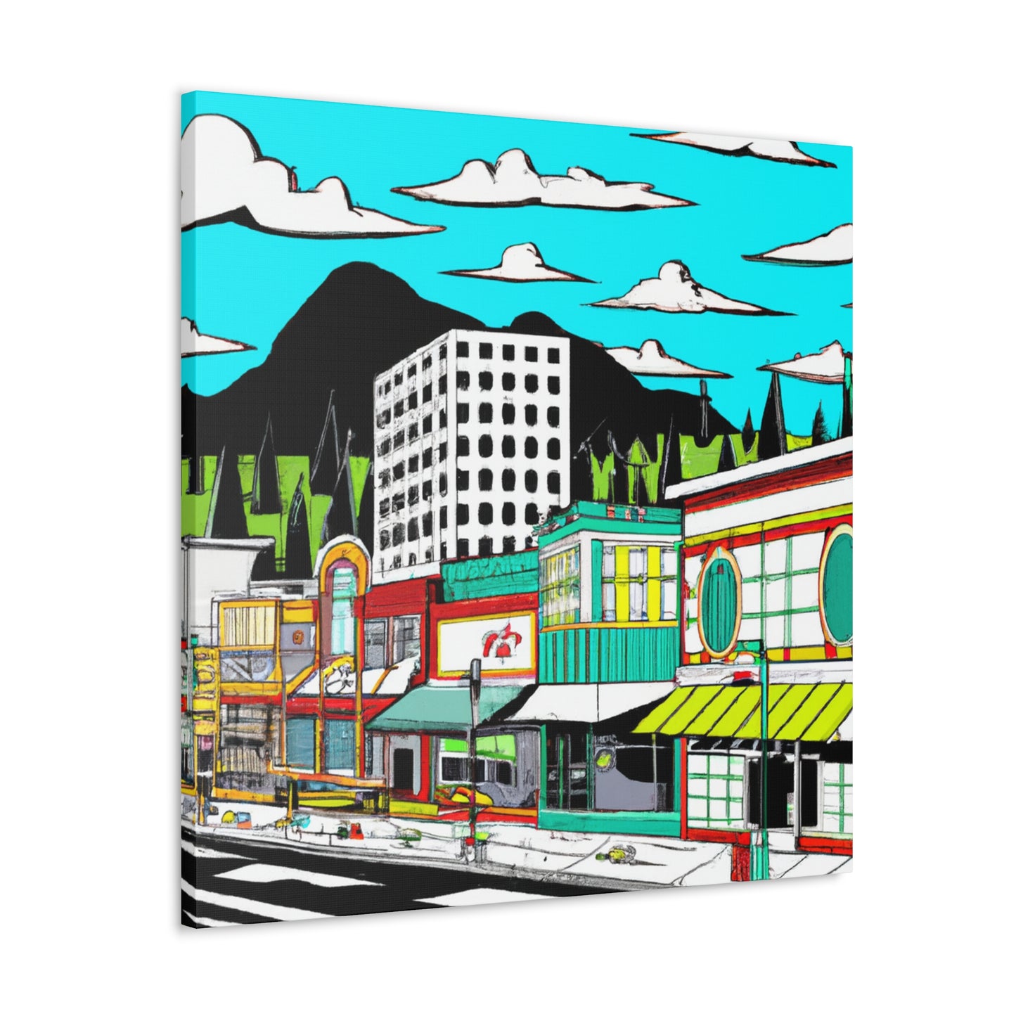 High Up Avenue - Architectural Canvas Pop Art