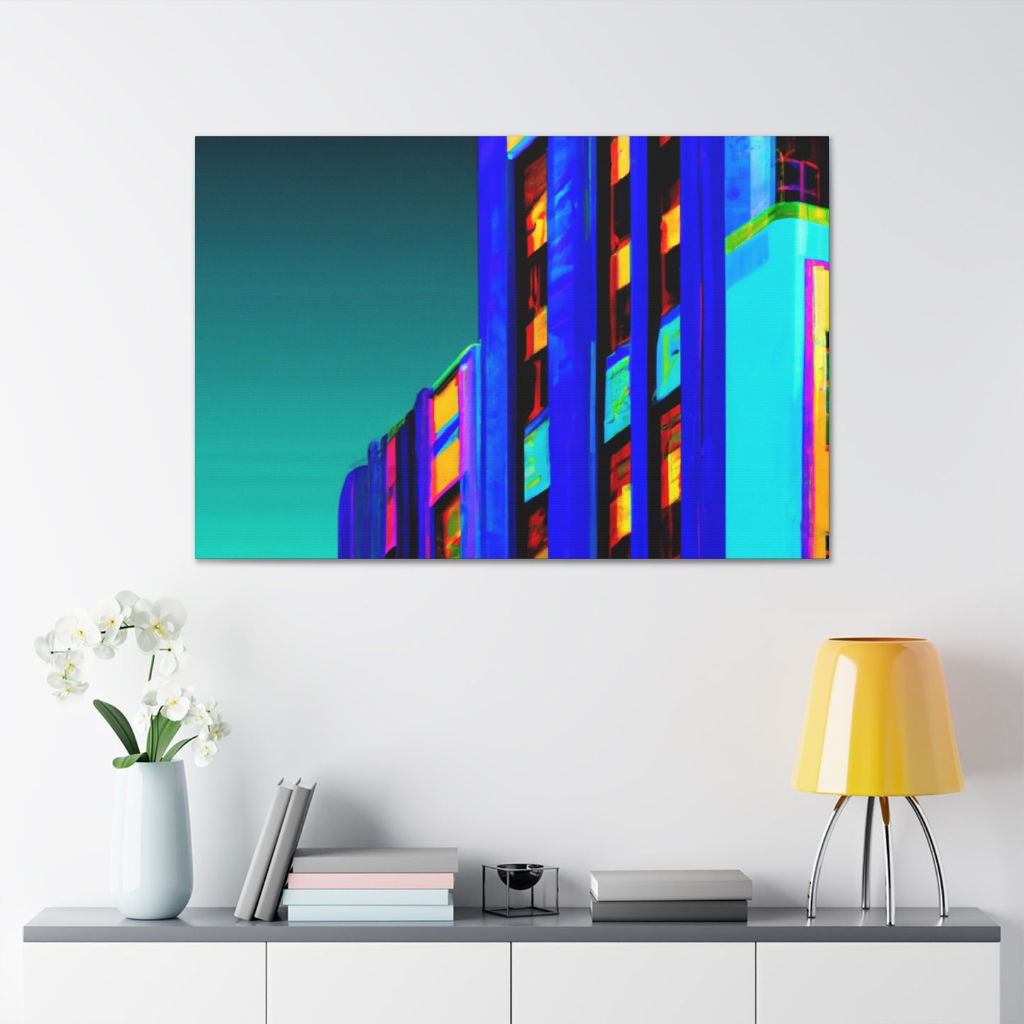 "Skyline Art Deco" - Art Deco Architectural Canvas