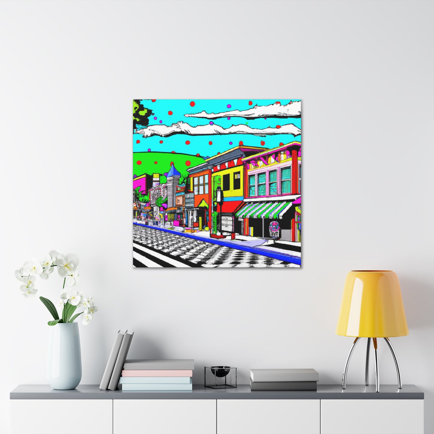 Holiday Street - Architectural Canvas Pop Art