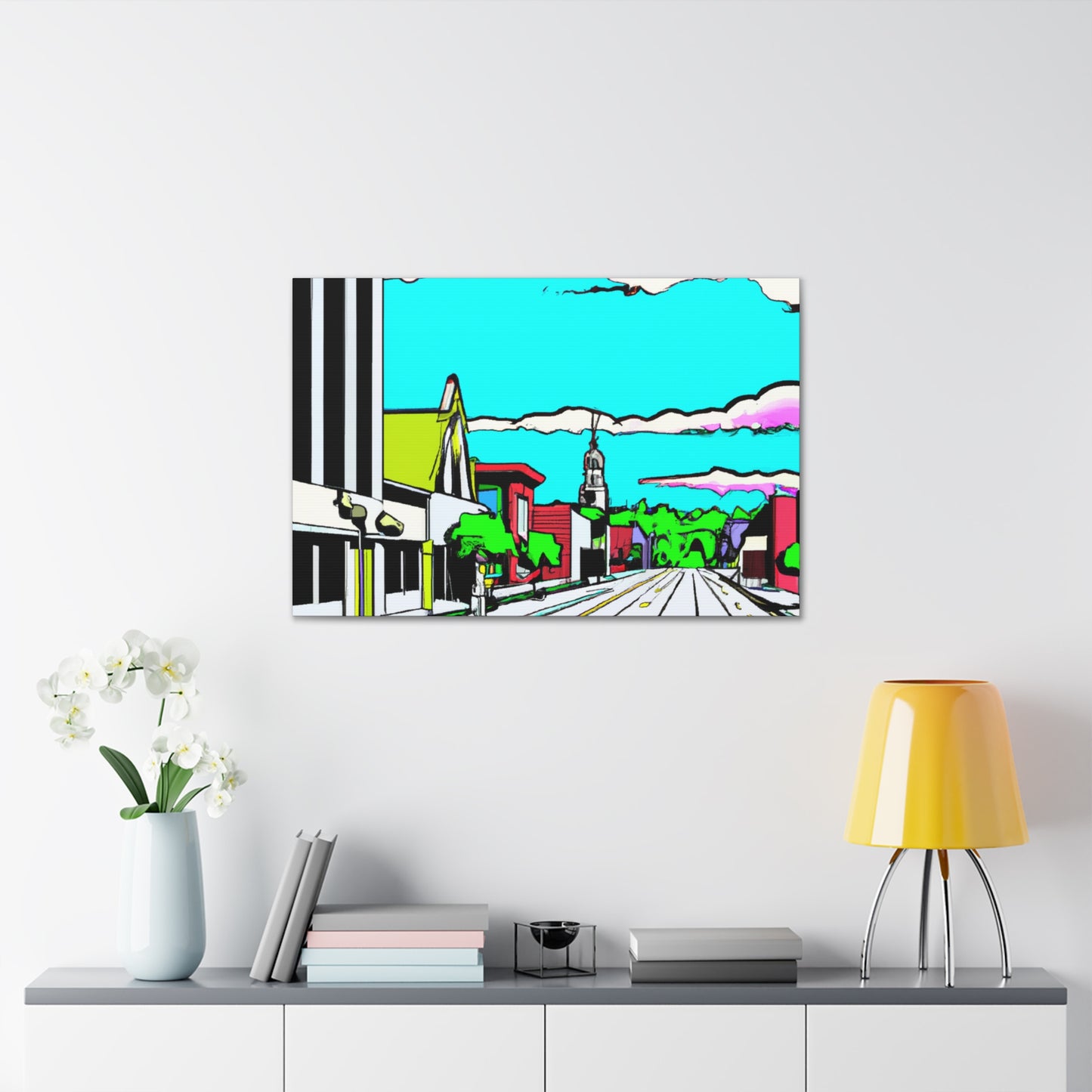 Sunset Drive-In Theater Street - Canvas - Pop Art