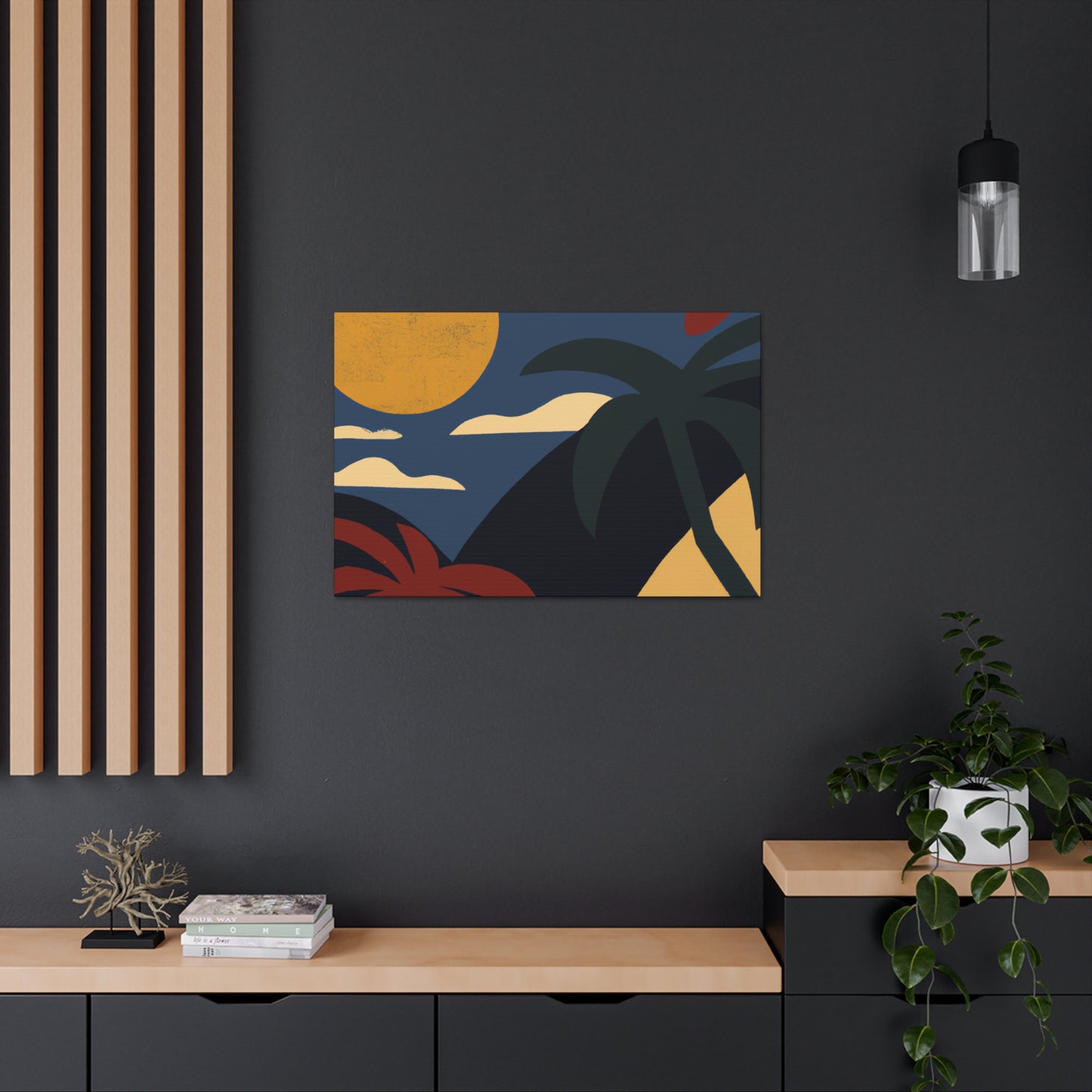 Moonlit Jungle - Midcentury Canvas