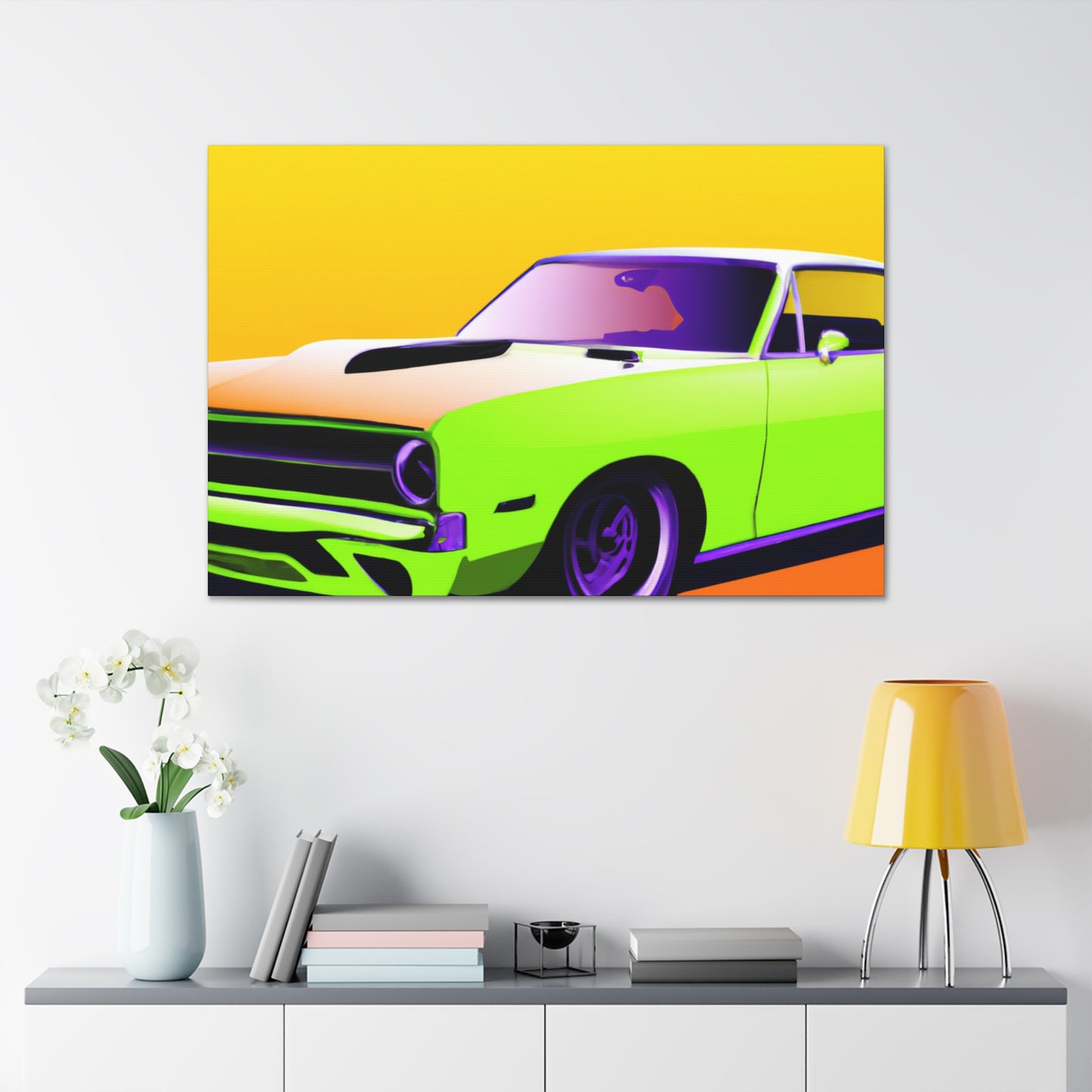 Big Neon Rocket - Automobile - Canvas