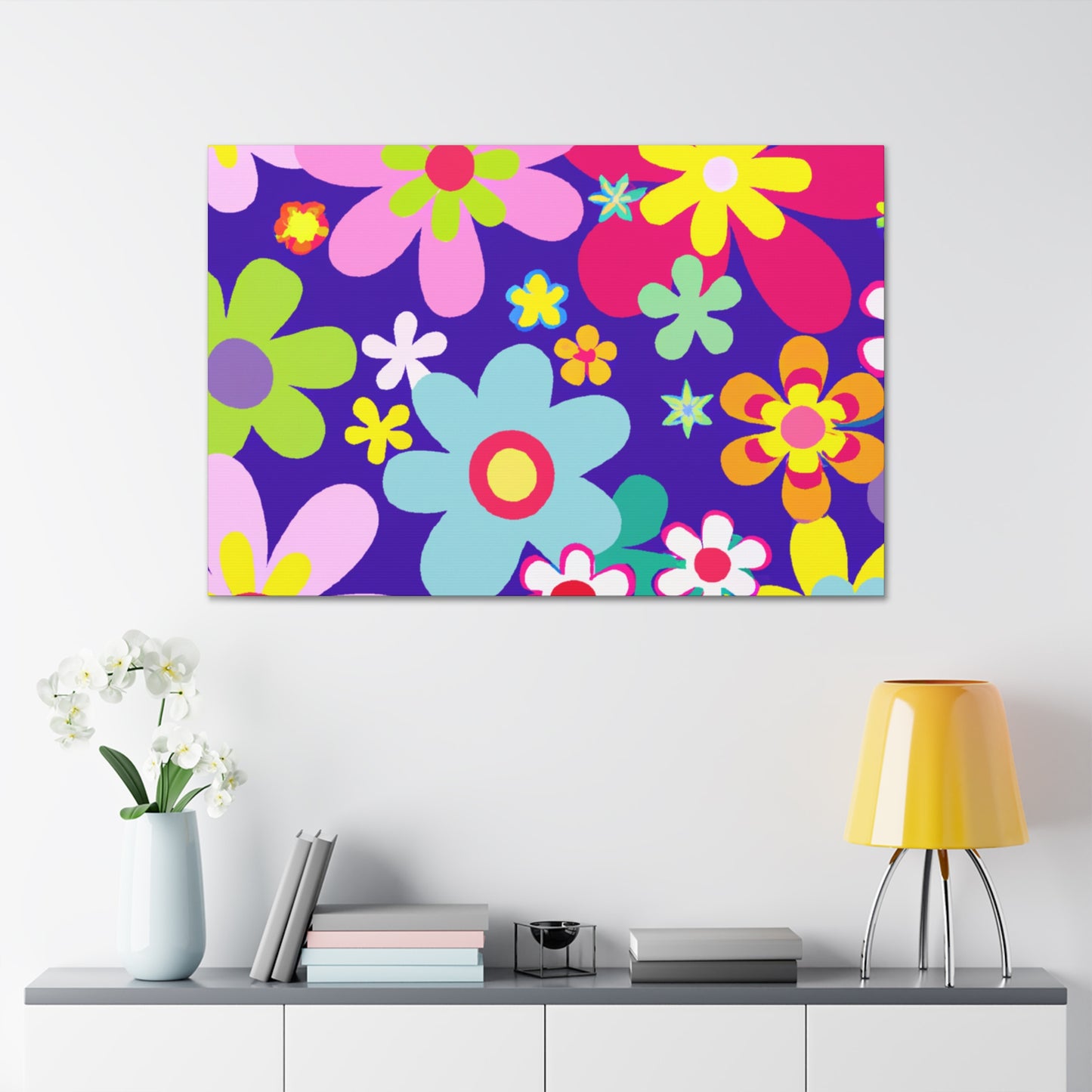 The Floral Dash! A zany race involving teams of five, where each member must pick up a different type of flower while running as fast as they can to the finish line! Only the team that has all five members and their - Canvas