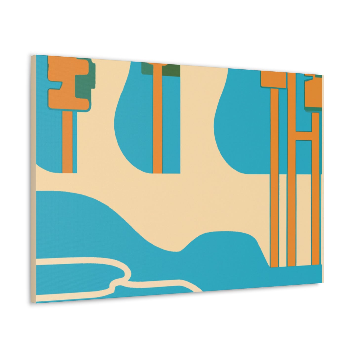 Temple River - Midcentury Canvas