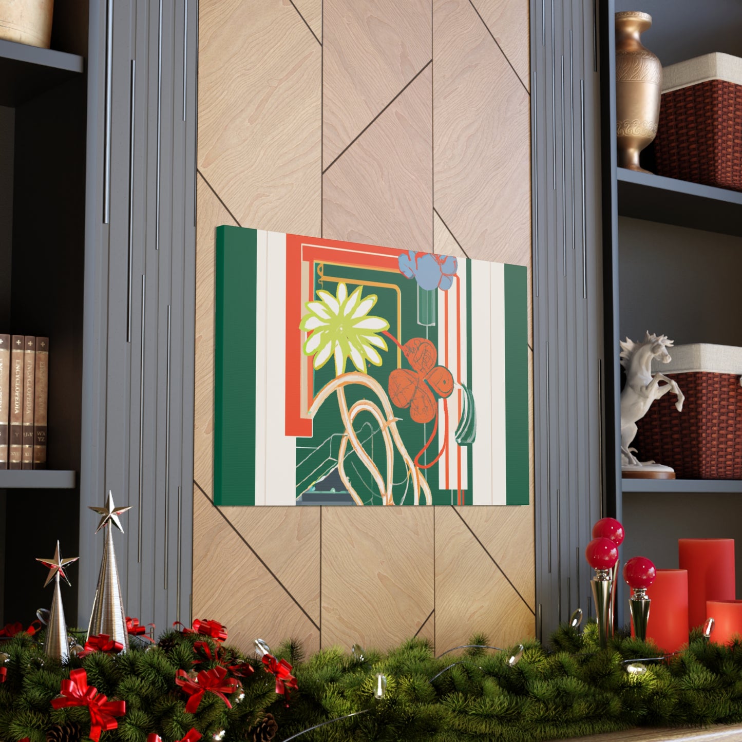 Dapple-furred Floral- Midcentury Canvas
