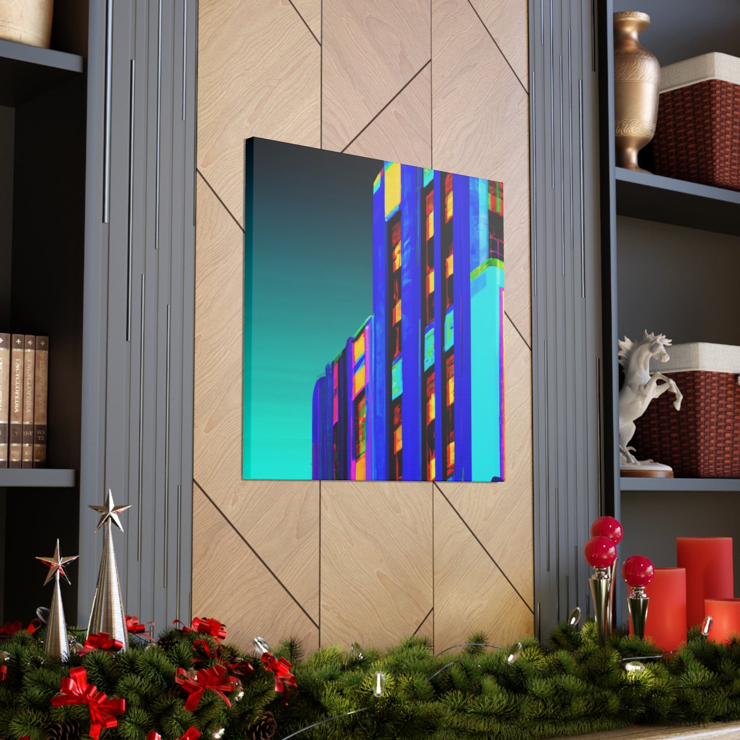 "Skyline Art Deco" - Art Deco Architectural Canvas