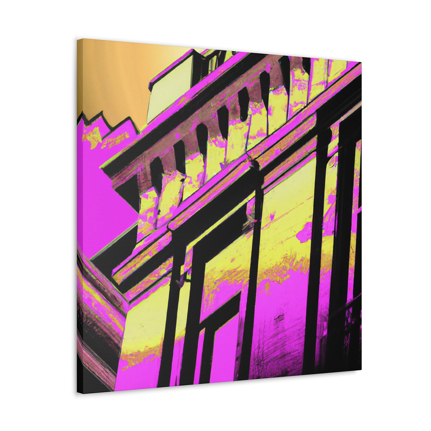 The Galaxy Gate: An Art Deco inspired monument showcasing a reflective archway set deep in a vault of sparkling stars. - Canvas
