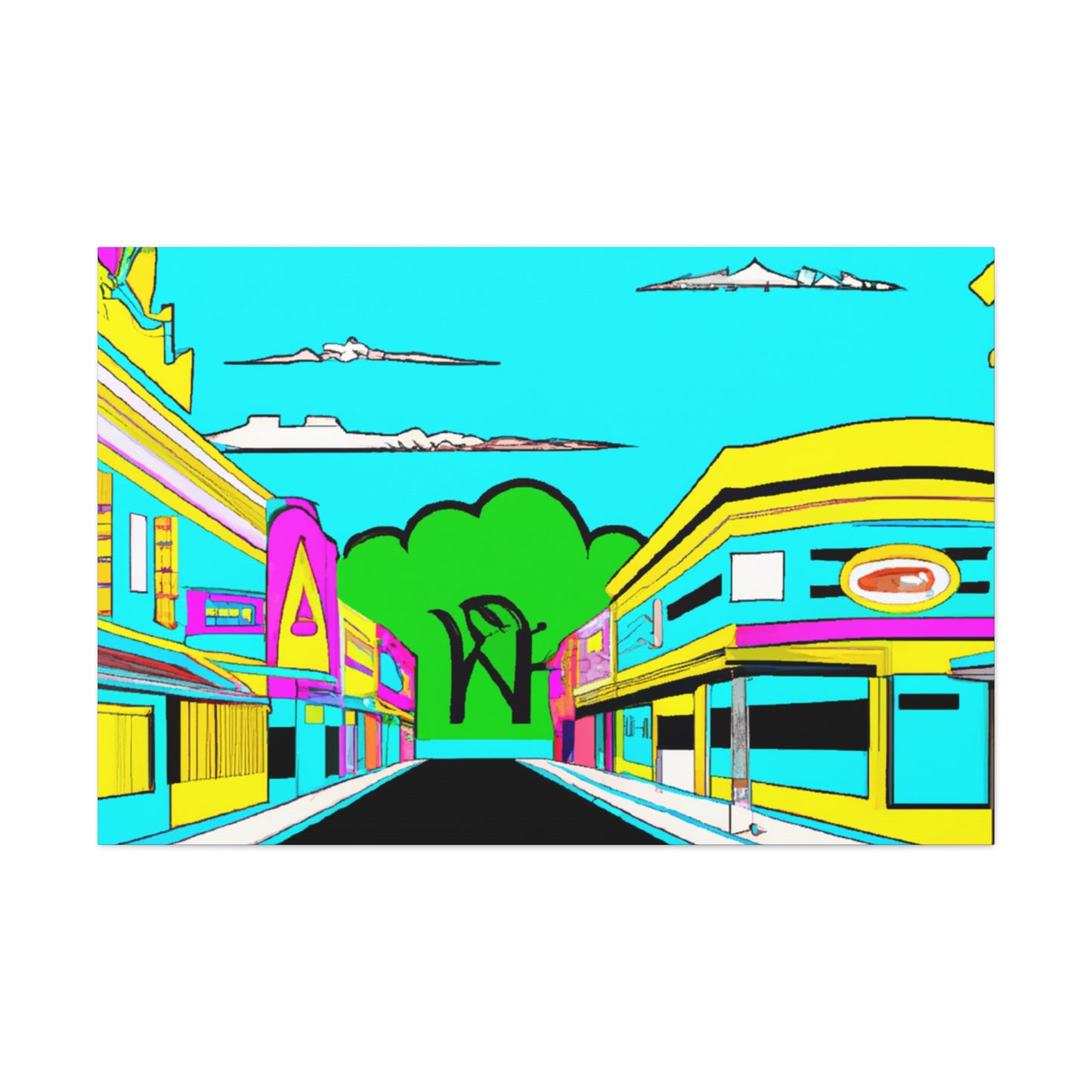 Metro Row - Architectural Canvas Pop Art