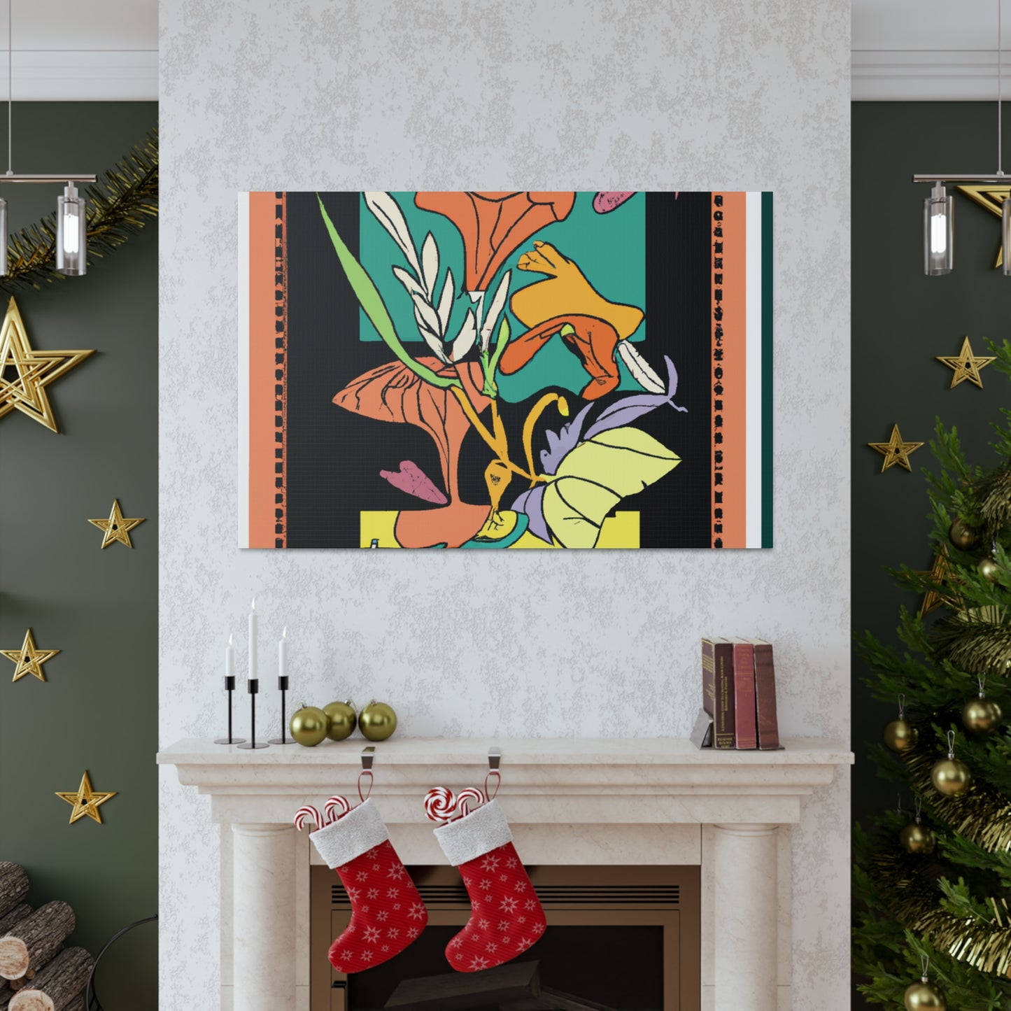 Spikestriped Similiskin. - Floral Canvas Midcentury
