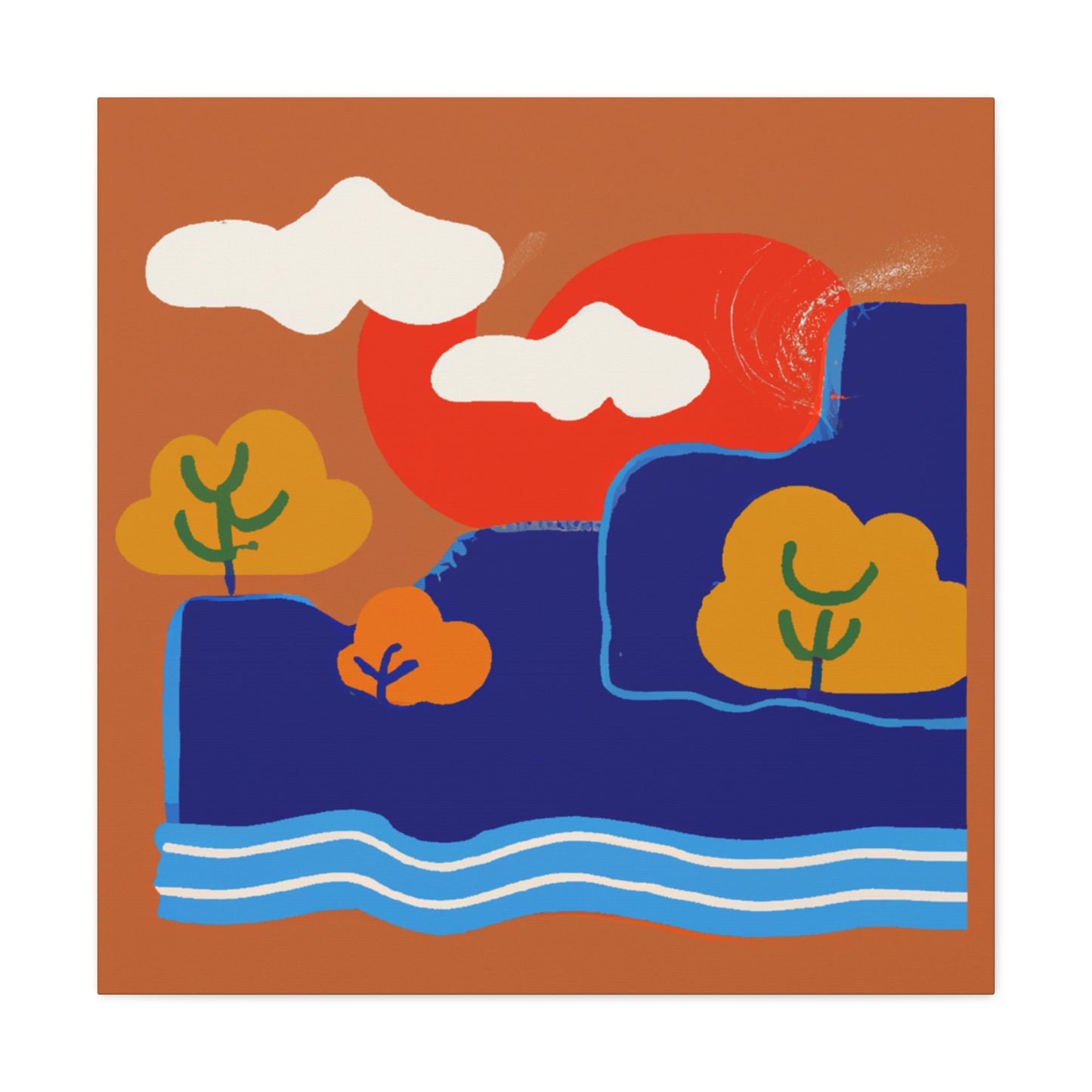 Aquarine Illusions - Midcentury - Canvas