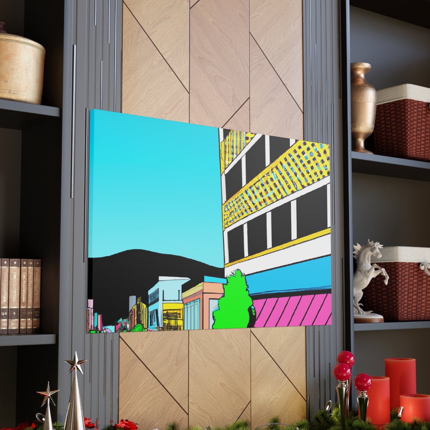Retro-Vision Avenue - Architectural Canvas Pop Art