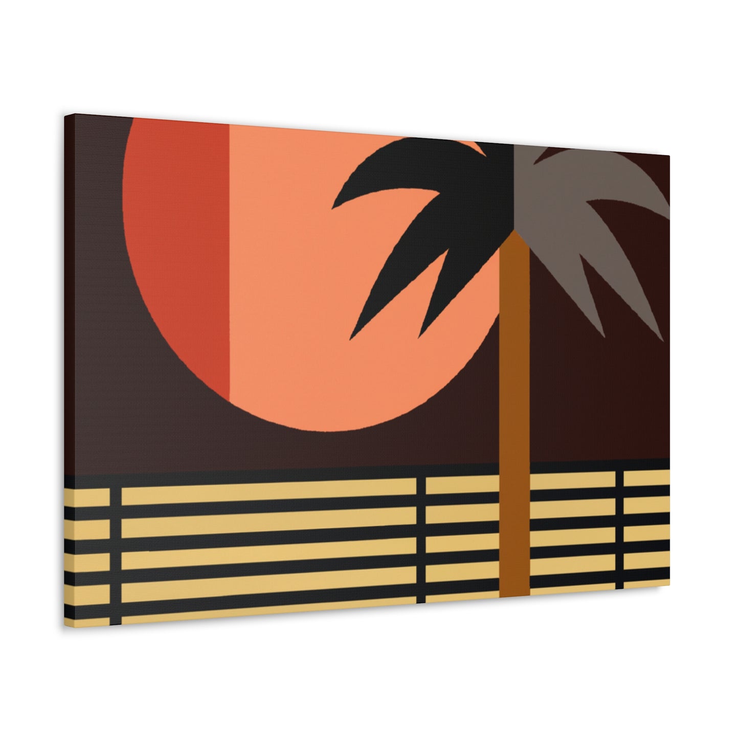 Moonlit Palm- Midcentury Canvas
