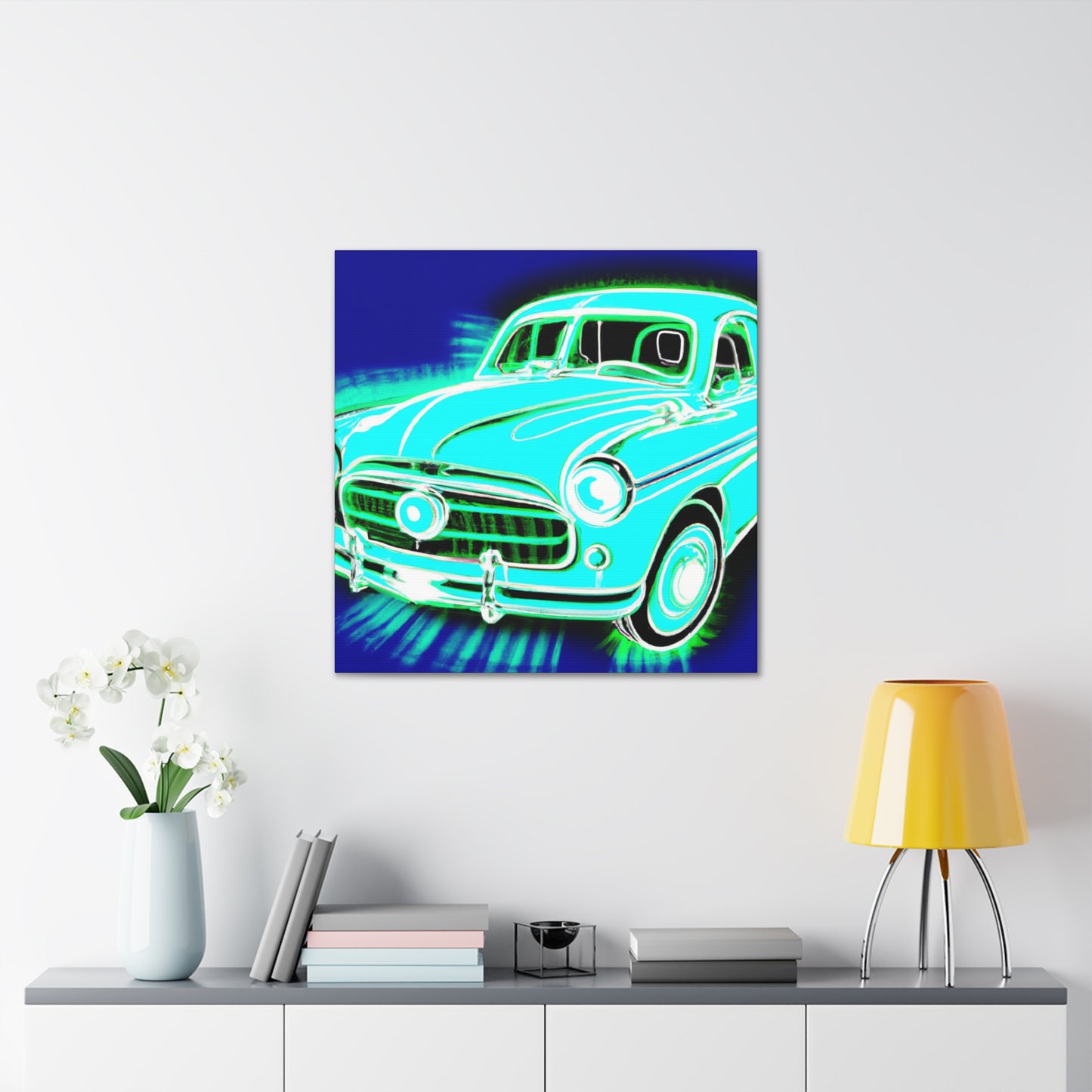 "Retro Rev-Up" - Automobile Canvas