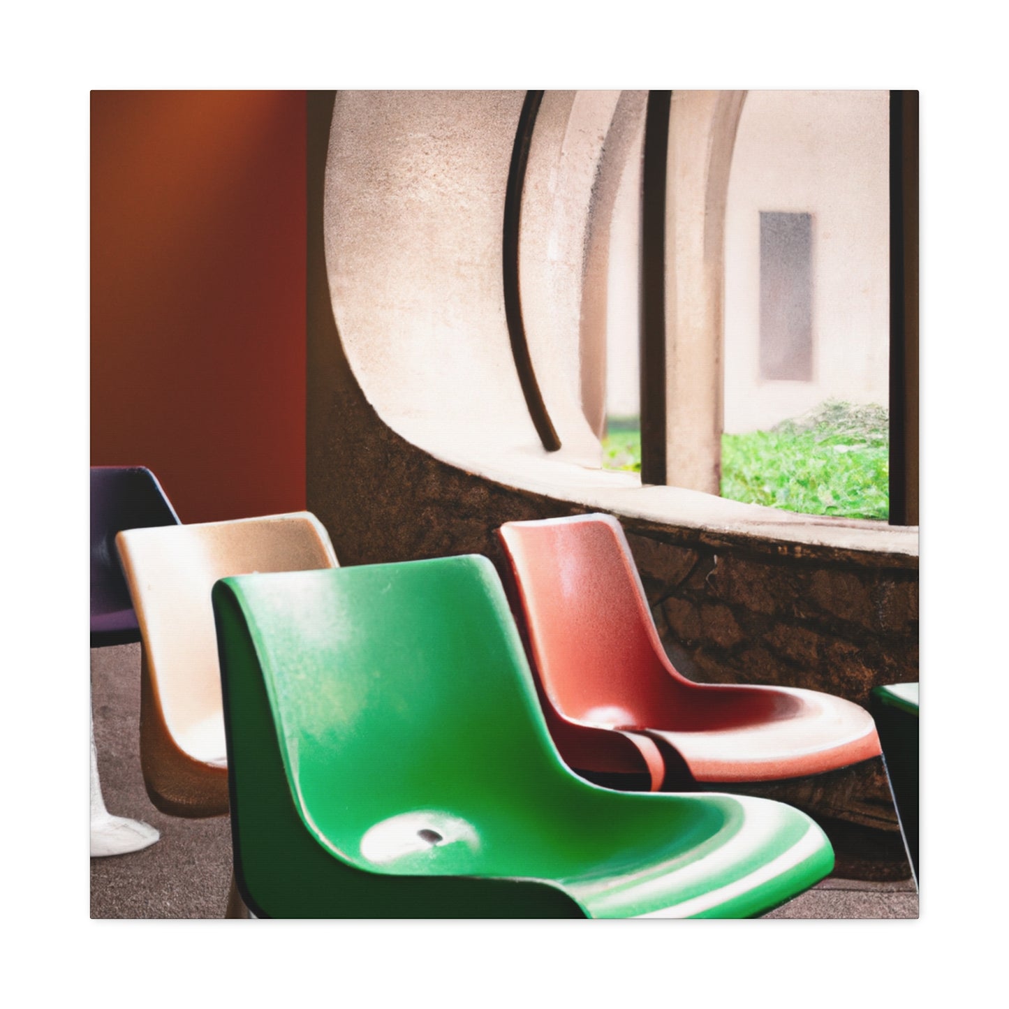 "Breezy Oasis - Midcentury" - Canvas