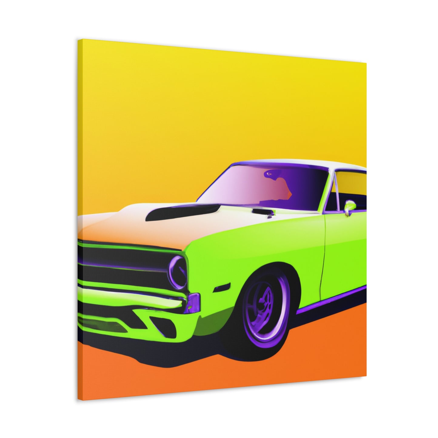 Big Neon Rocket - Automobile - Canvas