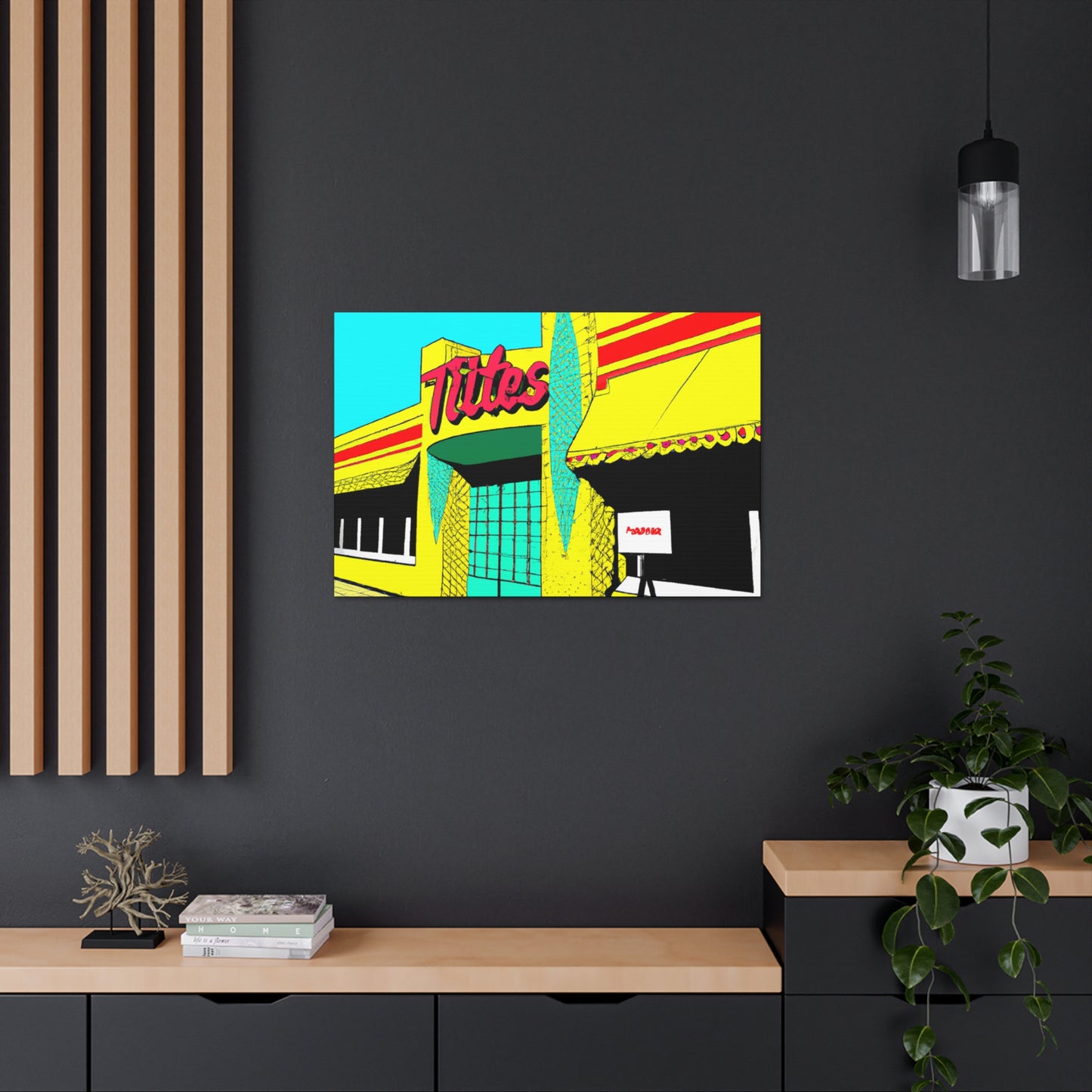 "Happy Wheels Tire Shop." - Canvas - Pop Art