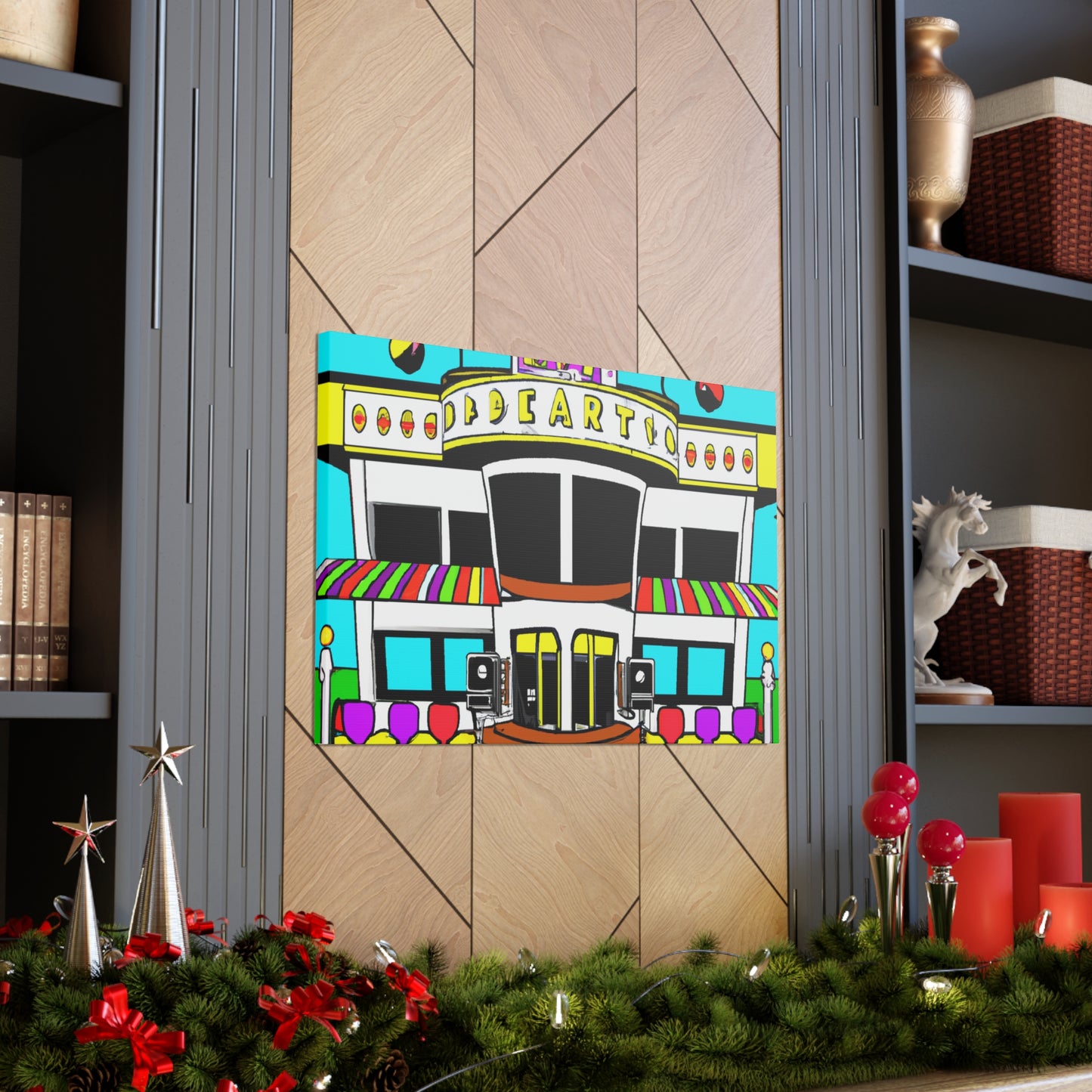 Rock-A-Boogie Drive-In Dance Hall - Architectural Canvas Pop Art