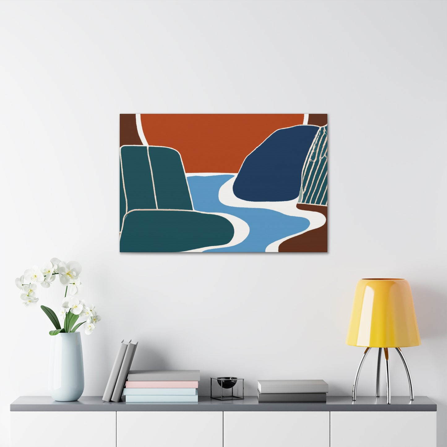 Vivid Hexagon- Midcentury - Canvas