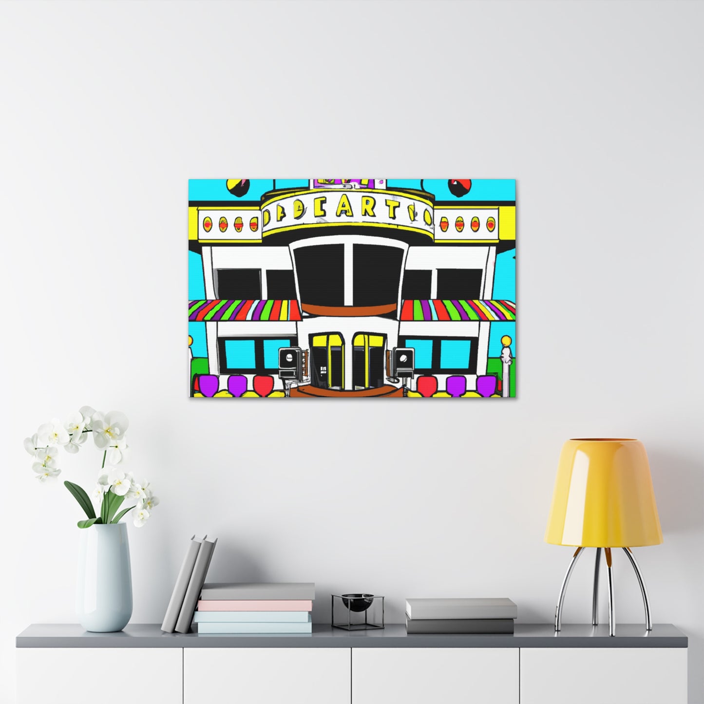 Rock-A-Boogie Drive-In Dance Hall - Architectural Canvas Pop Art