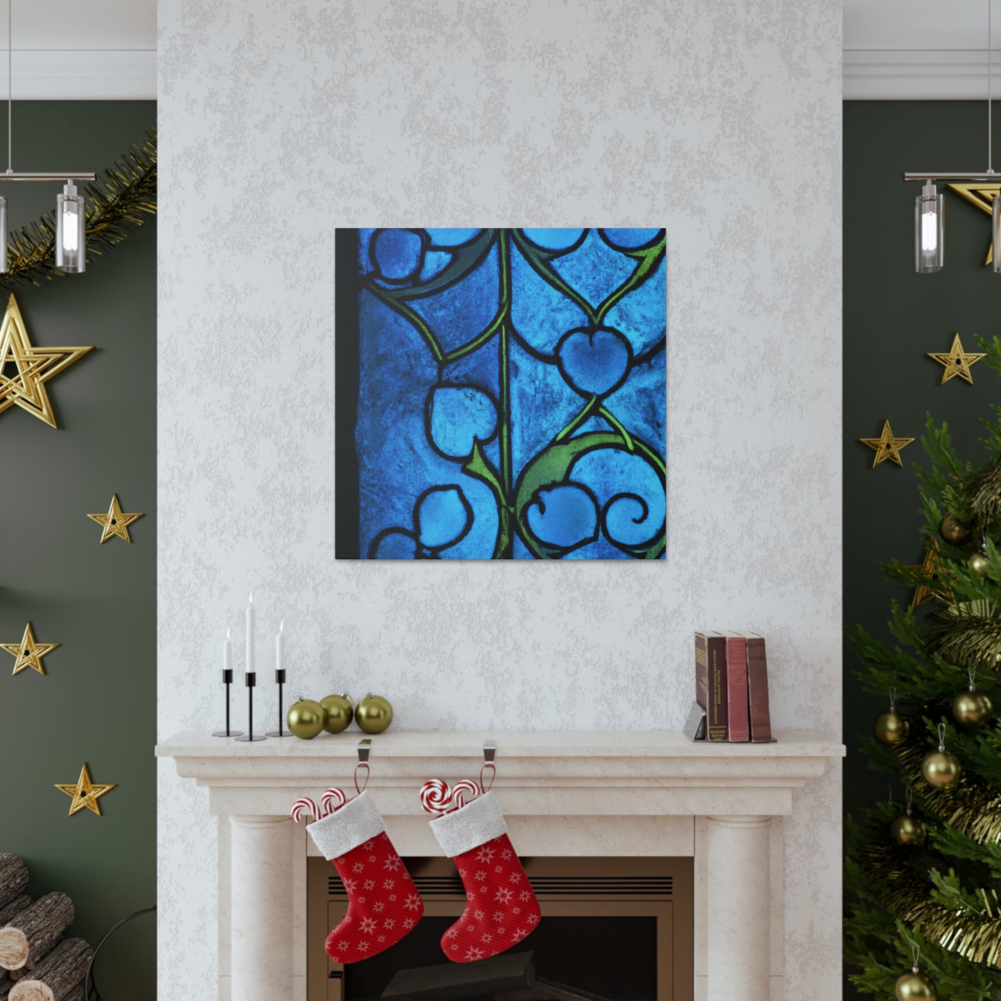 "Blue Petals" - Glass Canvas