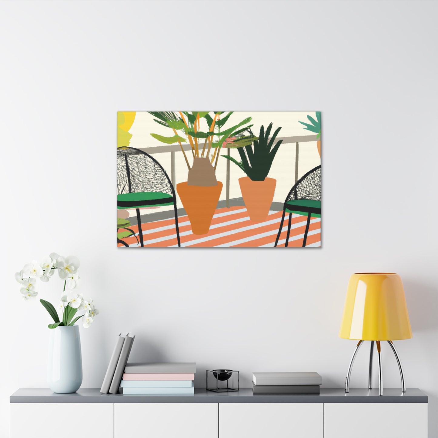 "Contrasting Comfort - Midcentury" - Canvas