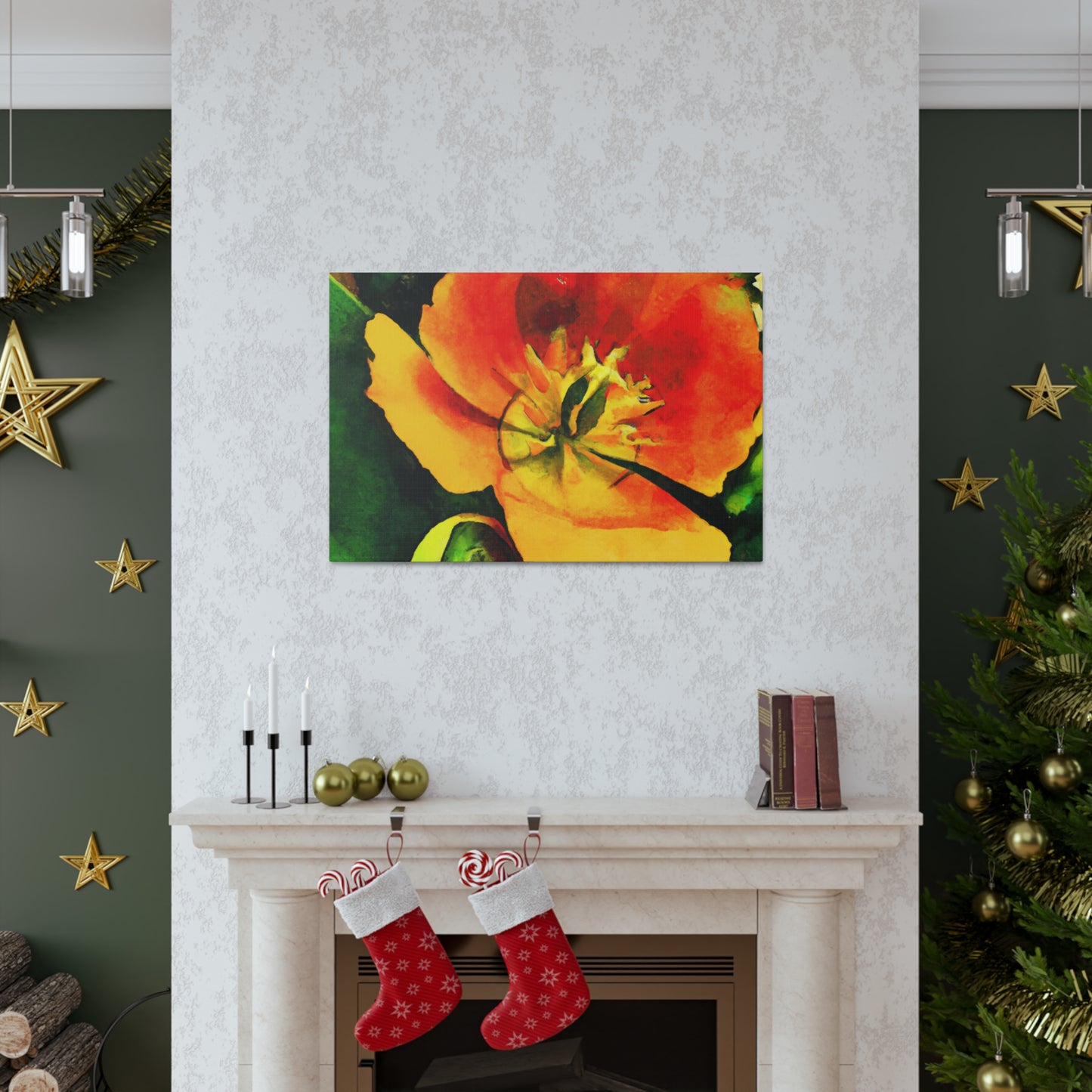 Orange Pedals - Canvas - Floral