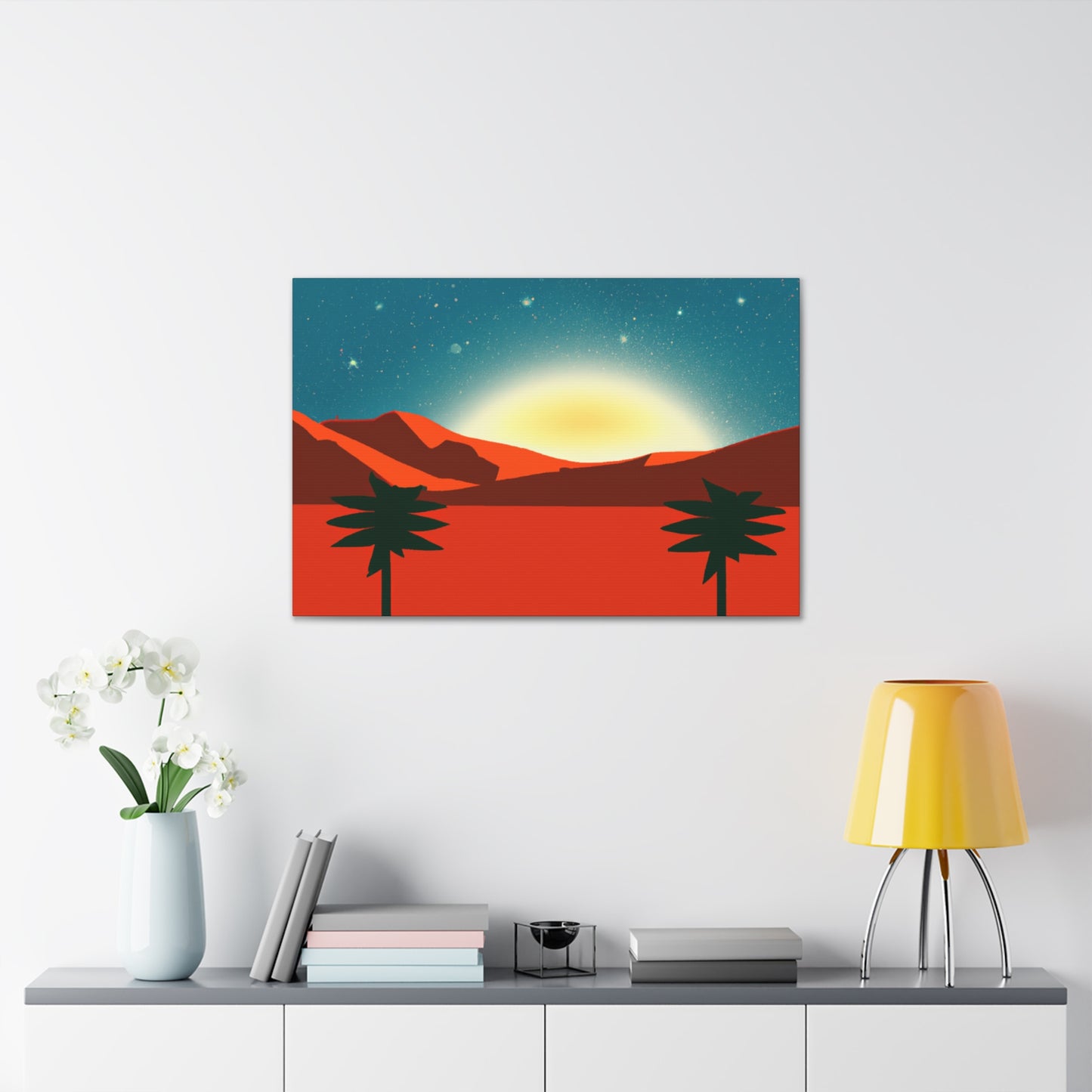 Vivid Hummingbird- Midcentury - Canvas