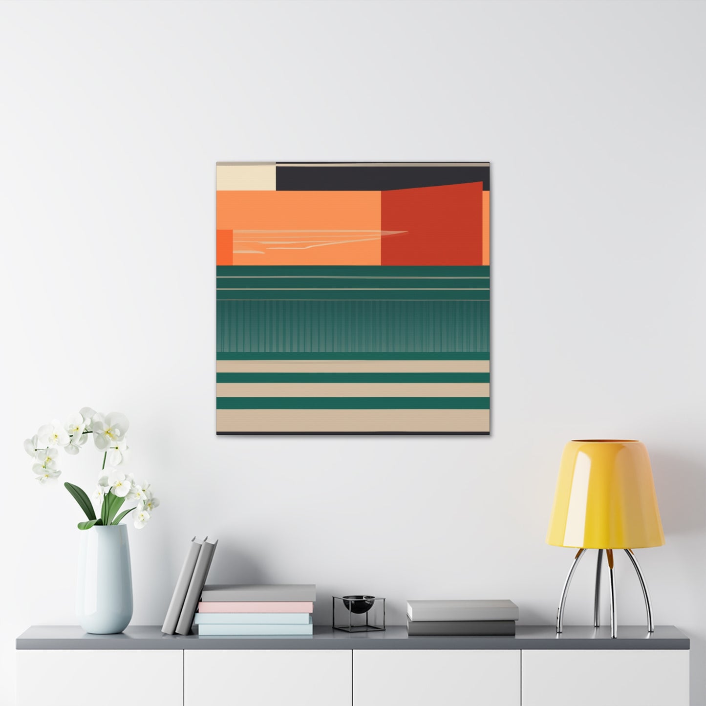 Crimson-Clawed Coyote - Midcentury Canvas