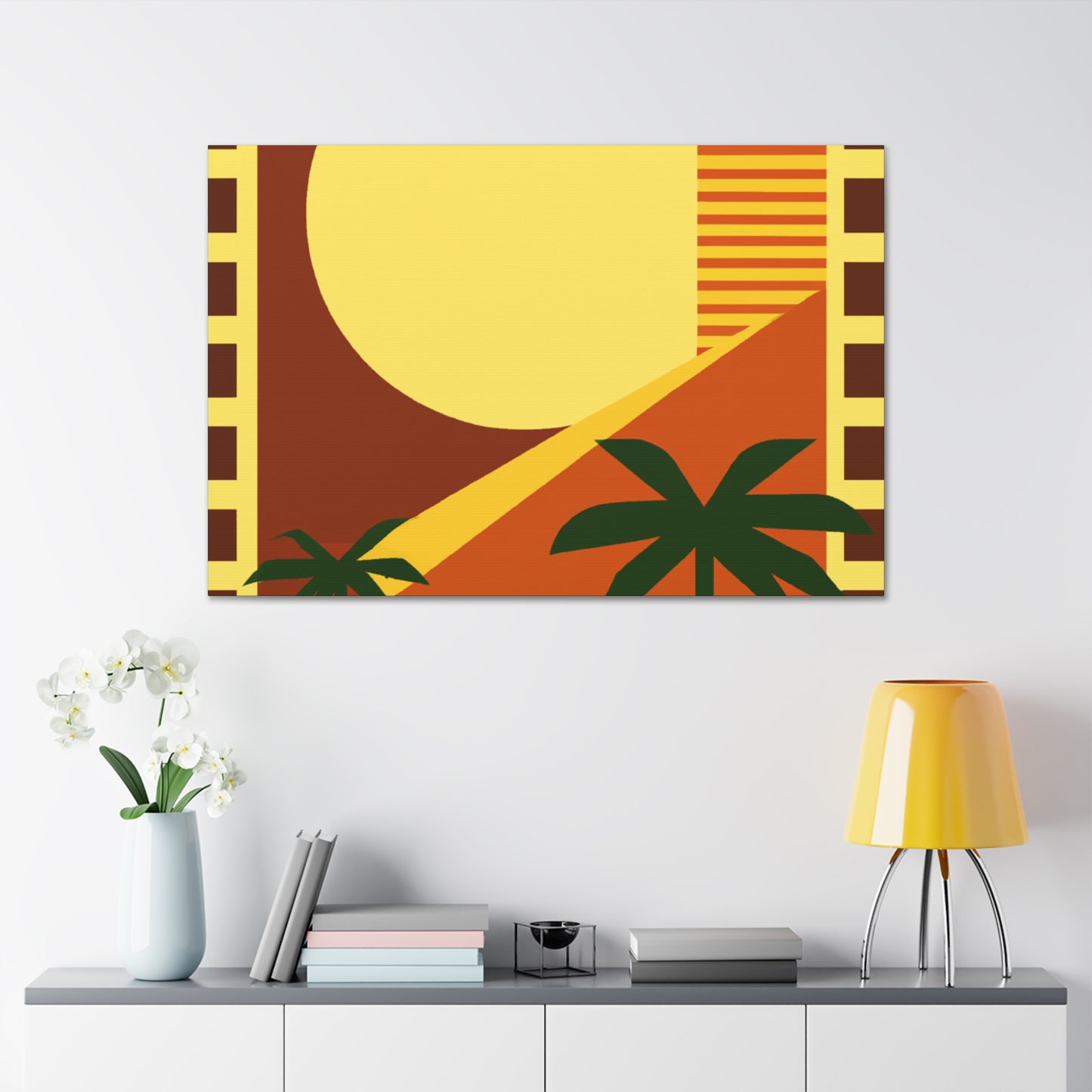 Flamingo Blossom. - Midcentury Canvas