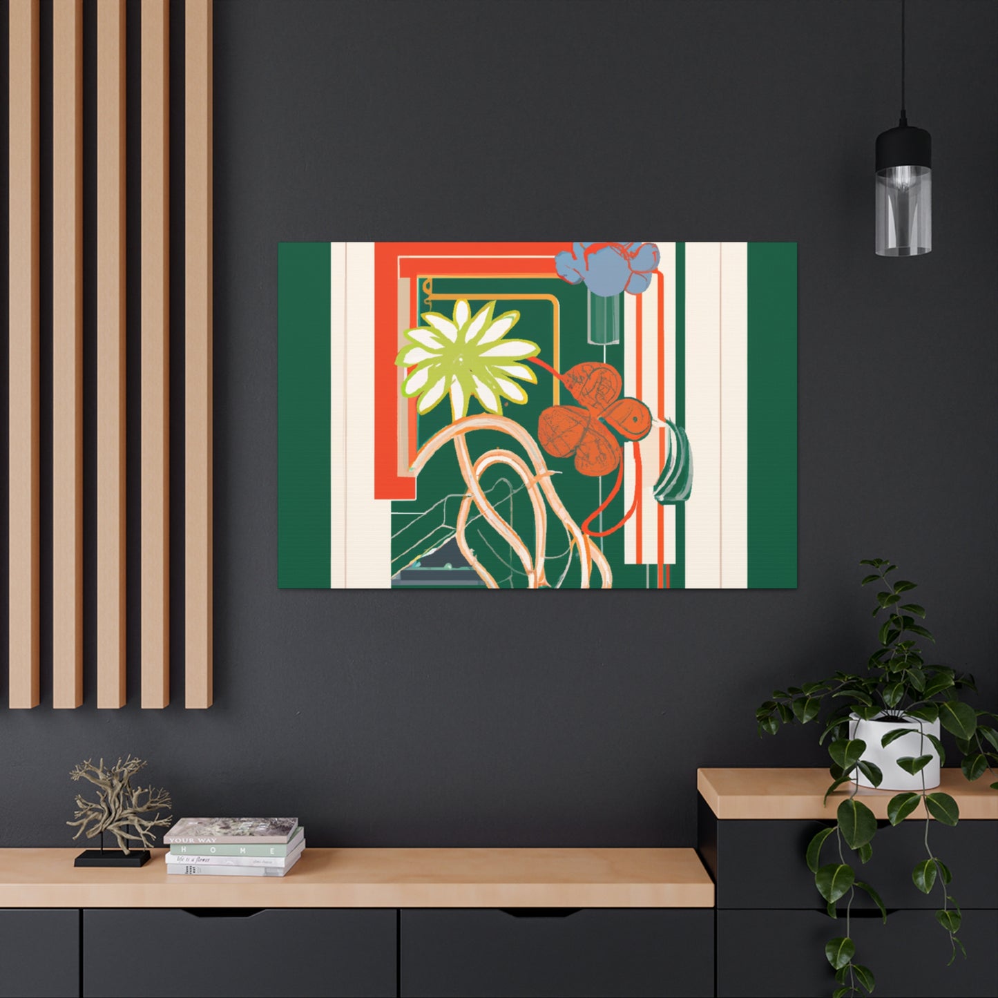 Dapple-furred Floral- Midcentury Canvas