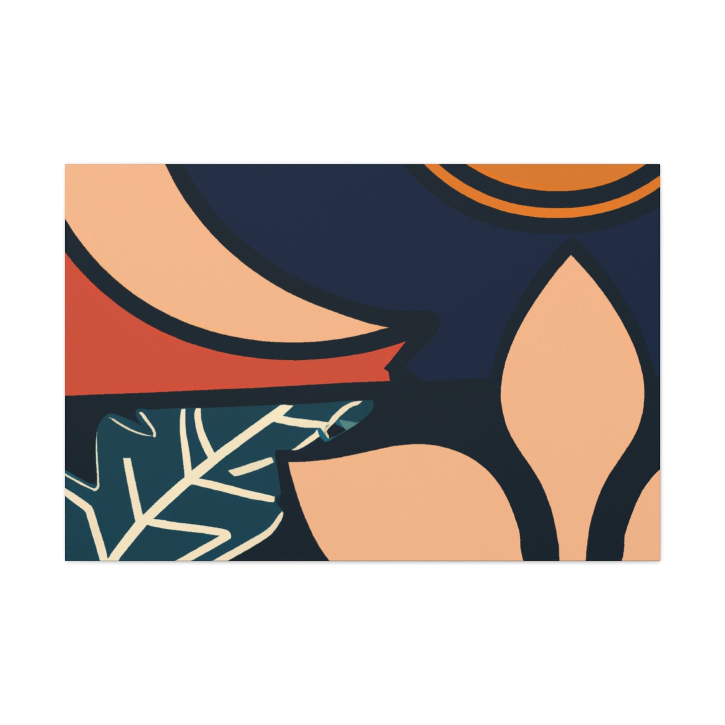 Blue Curve - Midcentury Canvas