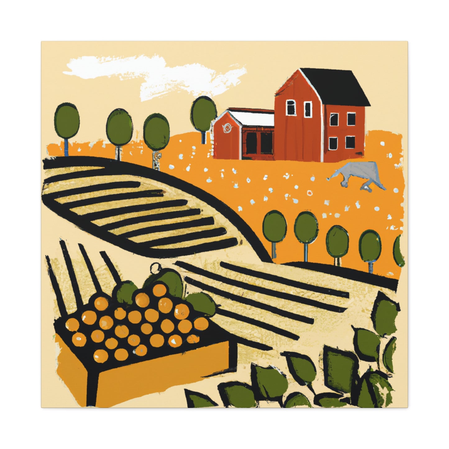 On Golden Farm - Amusement - Canvas