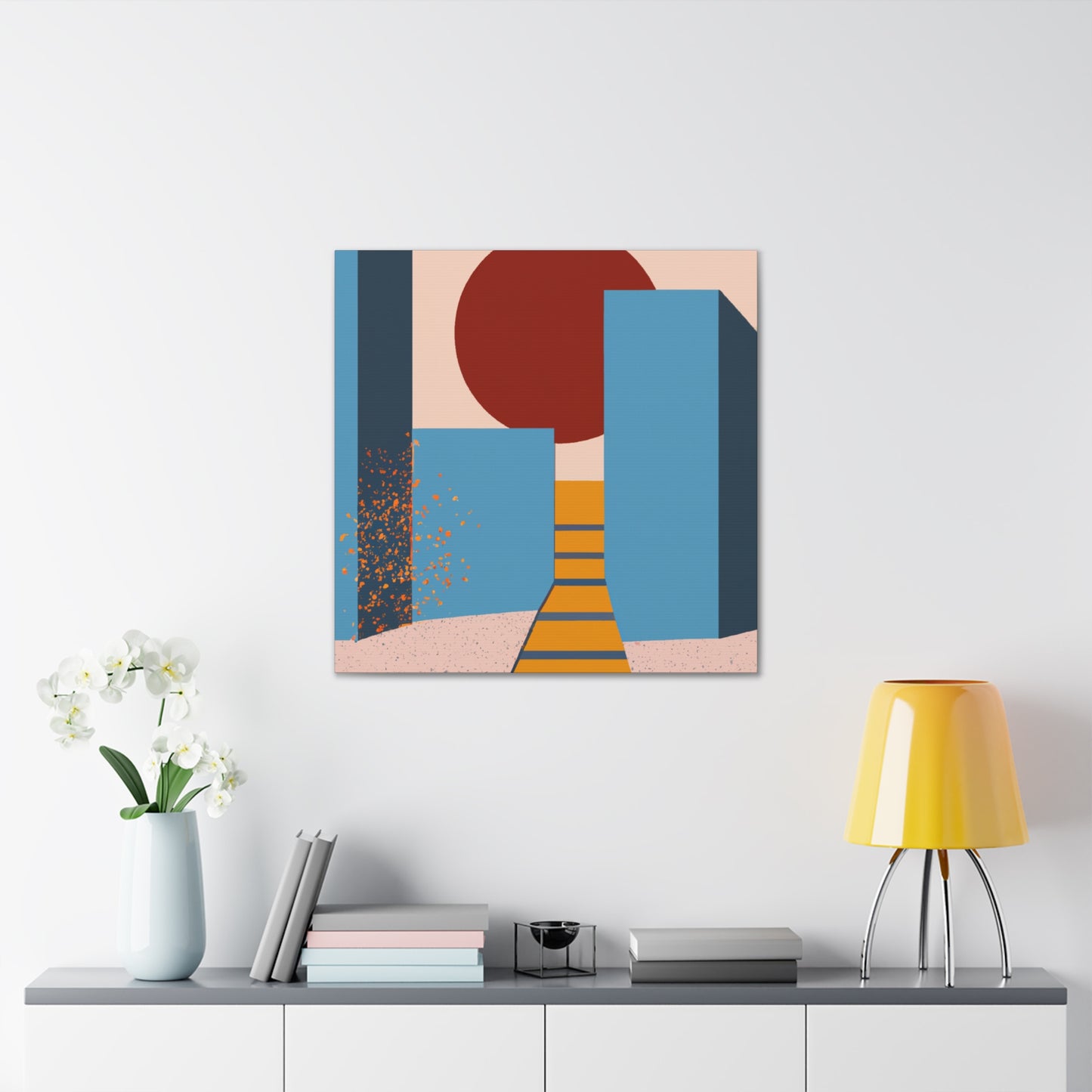 Crescent Loving Couple - Midcentury - Canvas
