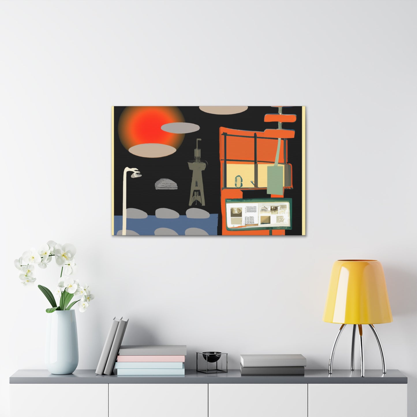 Floral Scrollwork - Midcentury - Canvas