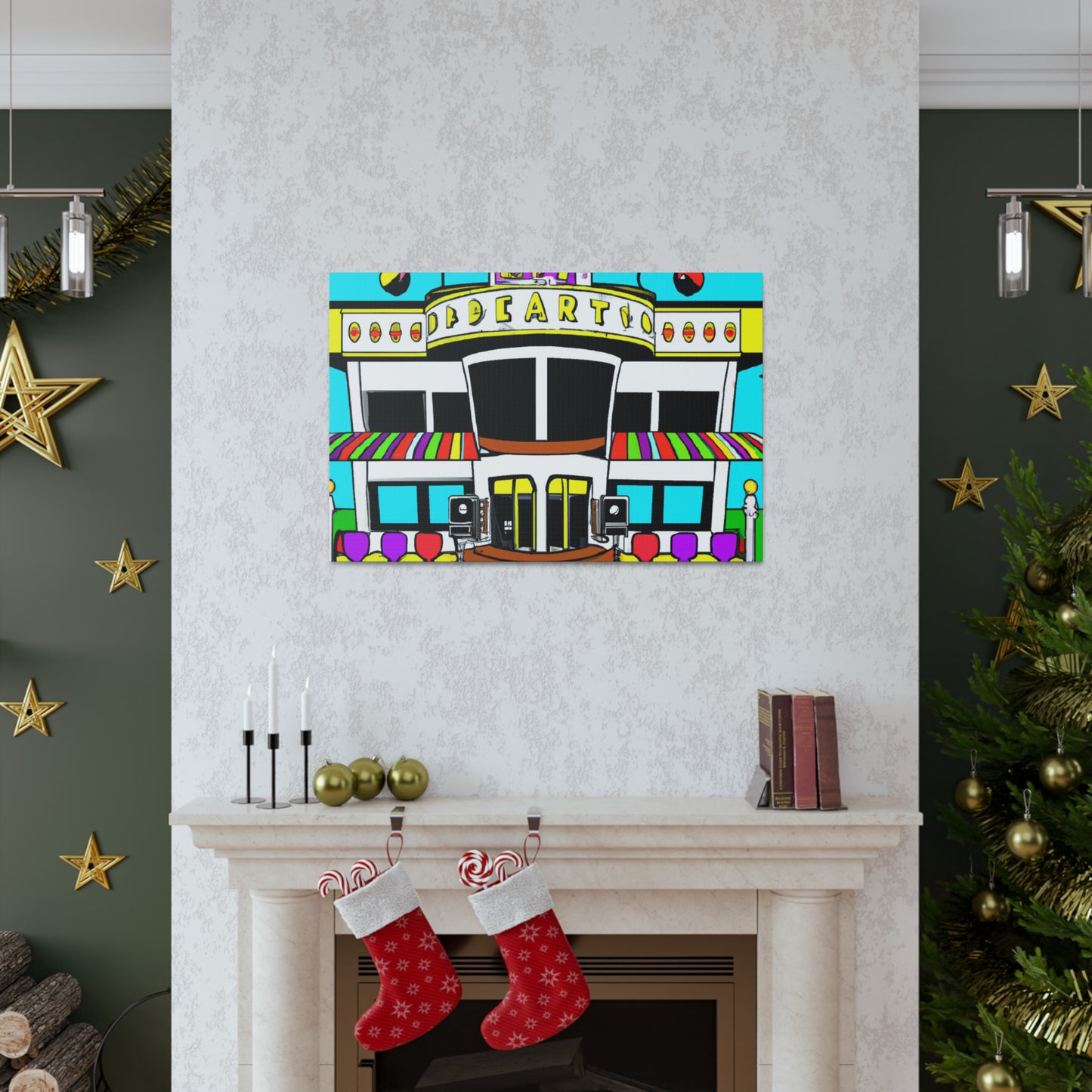 Rock-A-Boogie Drive-In Dance Hall - Architectural Canvas Pop Art