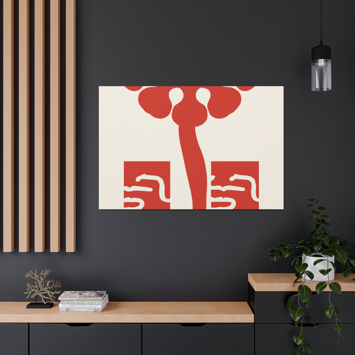 Feline Fluffball - Midcentury Canvas