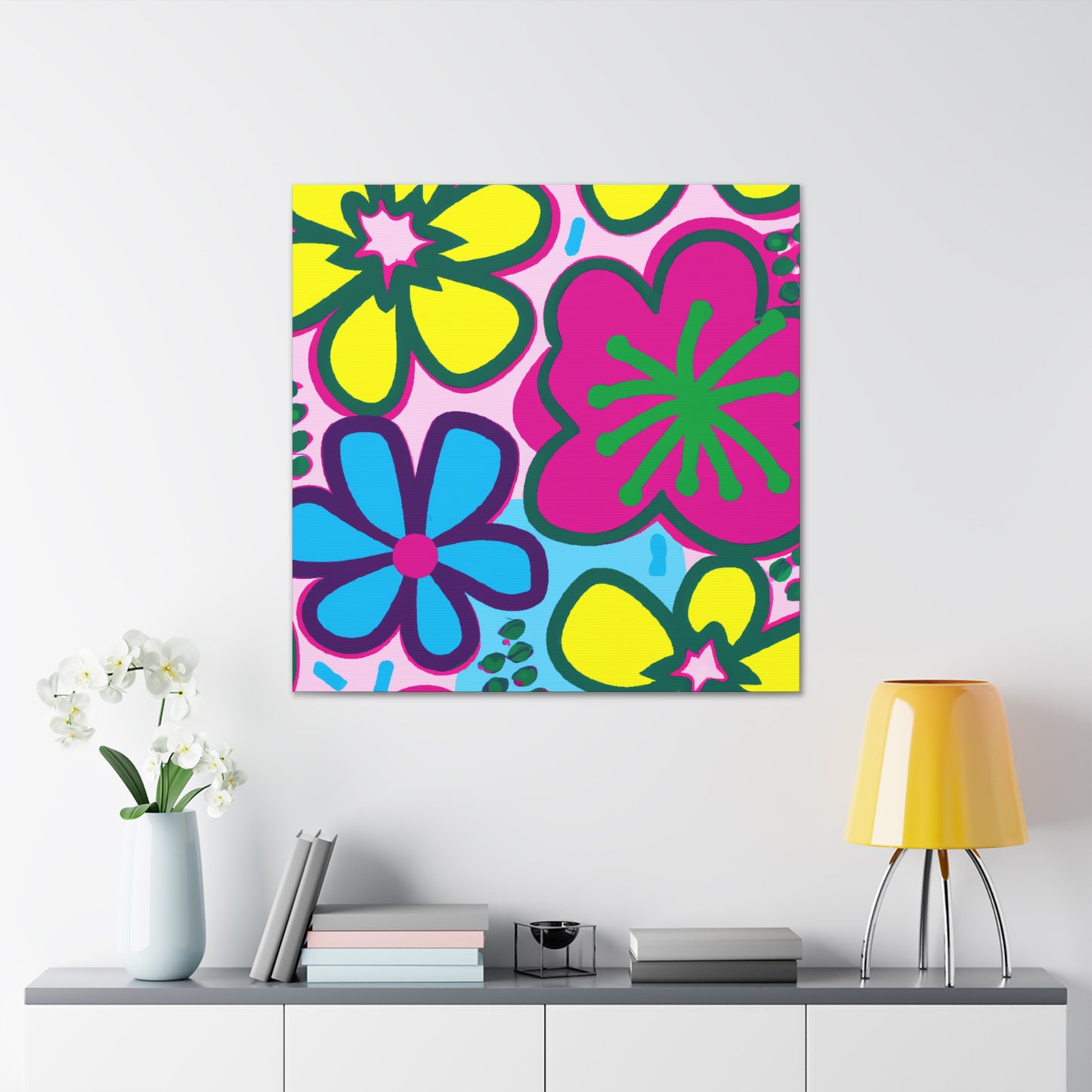 Rainbow Cascade- Floral - Canvas
