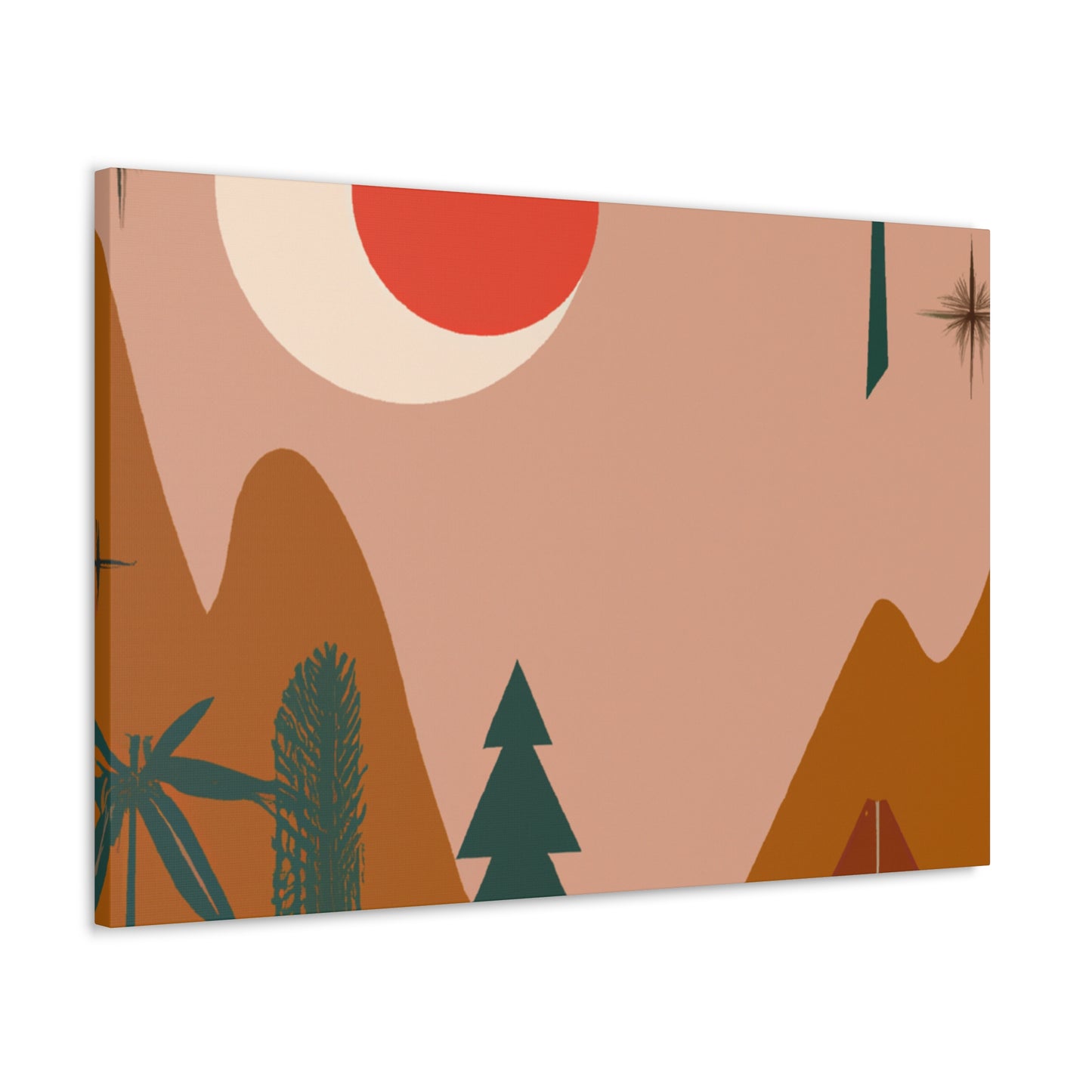 Vintage Flower Pattern- Midcentury - Canvas