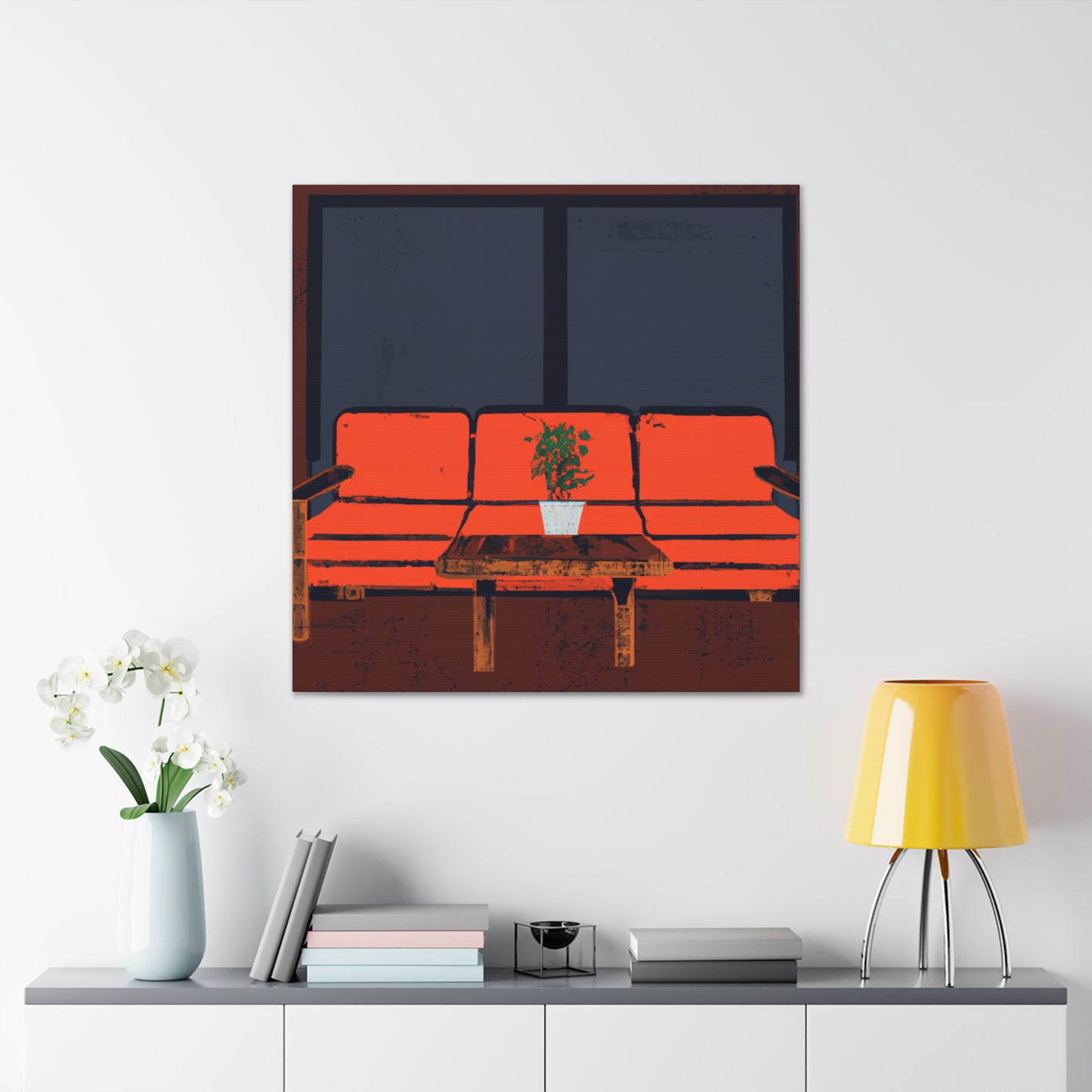 Fading Floral Feathers - Midcentury - Canvas