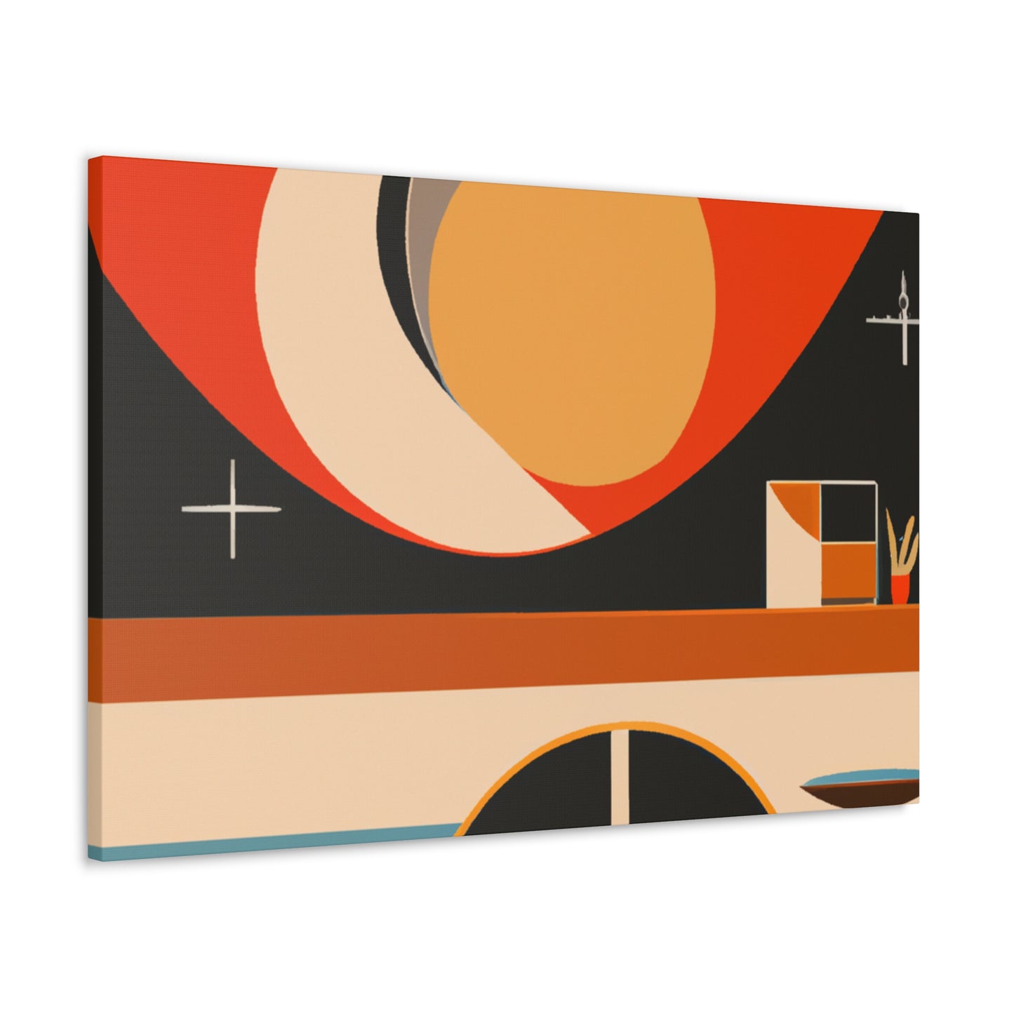 "Radial Reflection - Midcentury" - Canvas