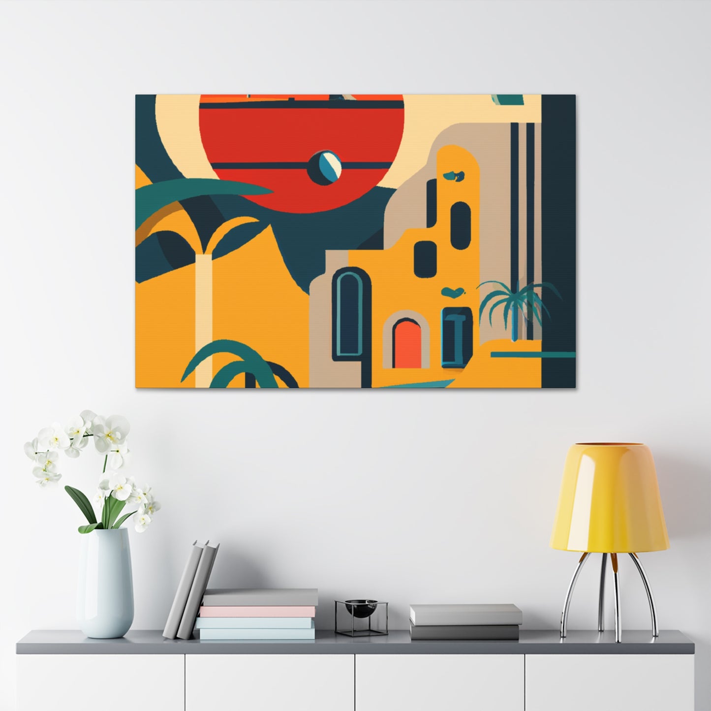 Atomic Sunrise - Midcentury - Canvas