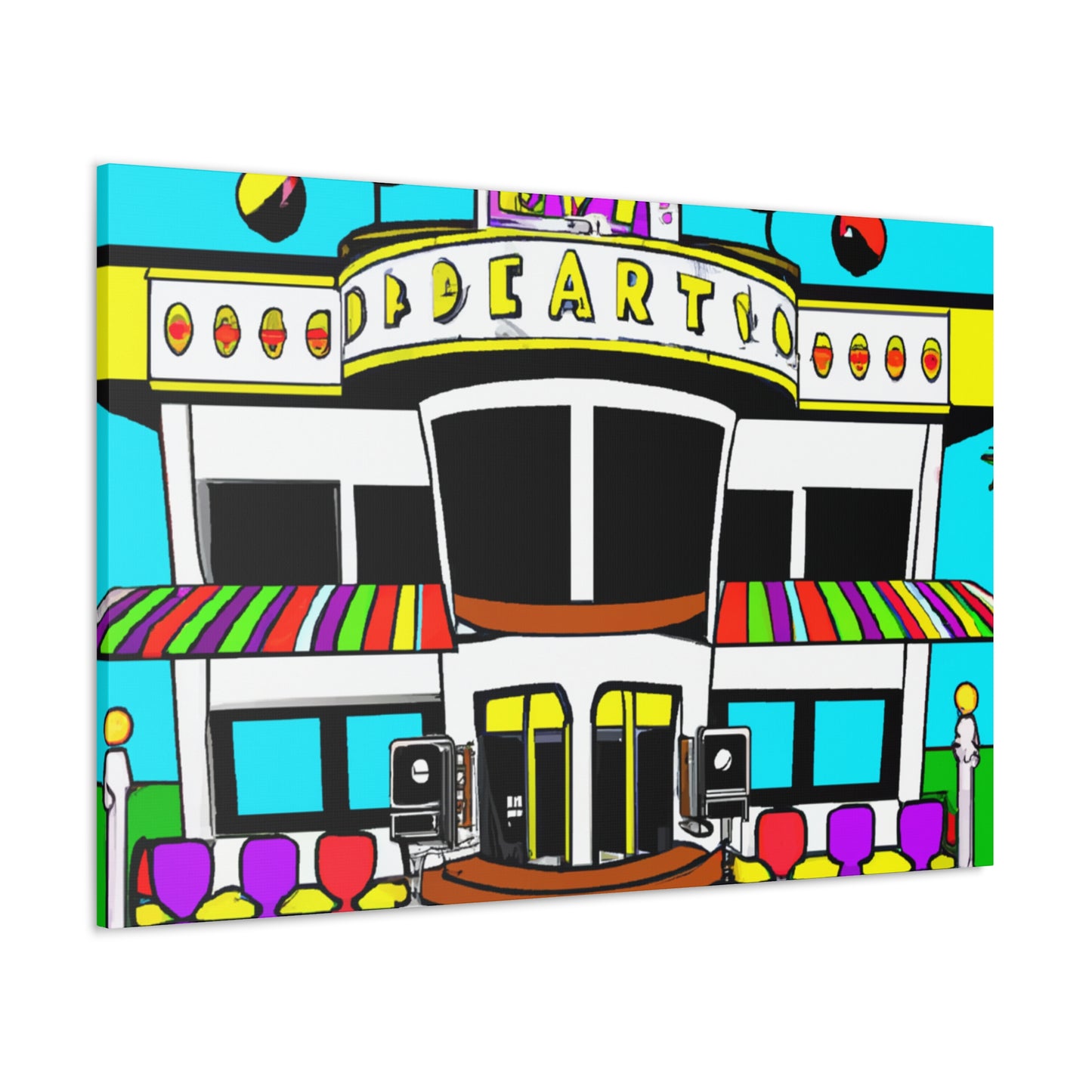 Rock-A-Boogie Drive-In Dance Hall - Architectural Canvas Pop Art