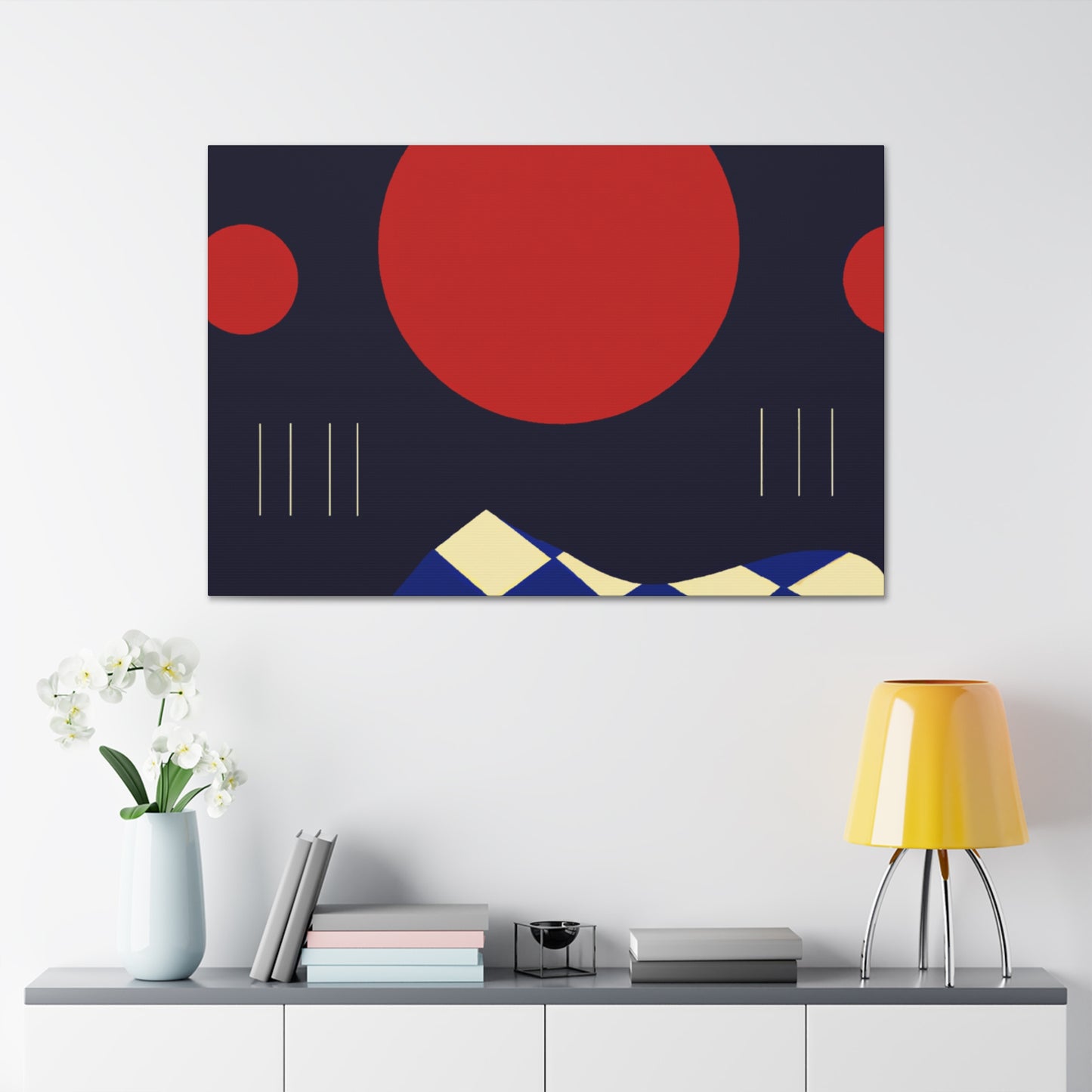 Red Sun - Midcentury Canvas