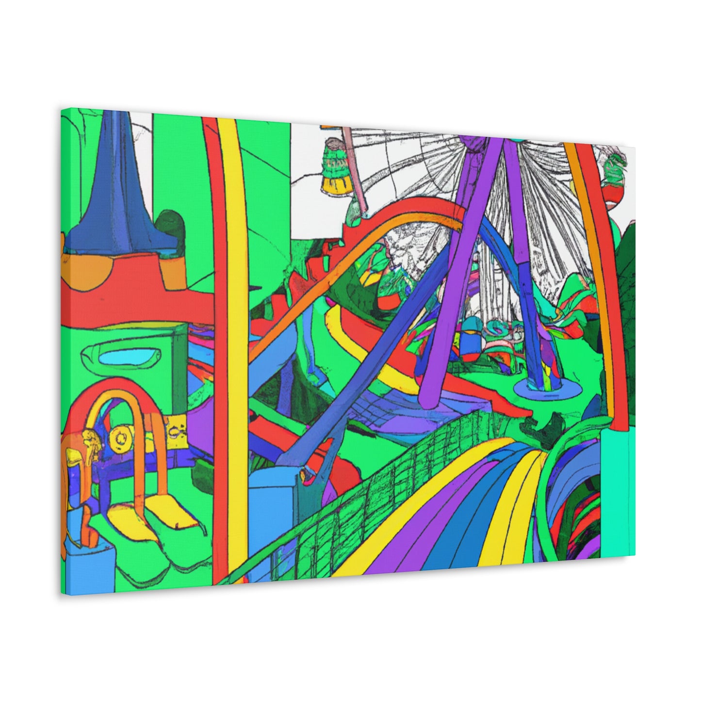 Ferris Paradise - Landscape - Amusement - Canvas