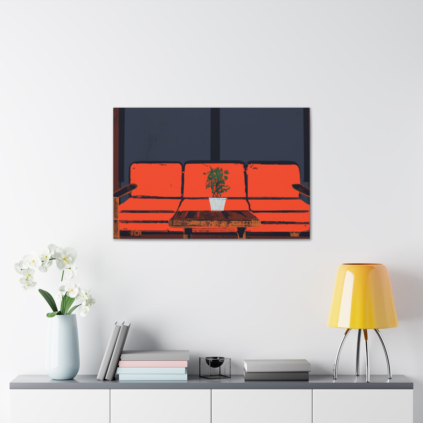 Fading Floral Feathers - Midcentury - Canvas